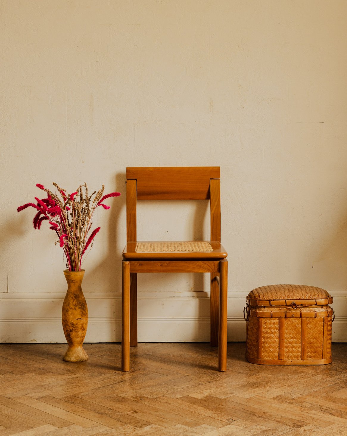 Chaise en bois et cannage Alma N°2086 - Bon état, DEBONGOUT