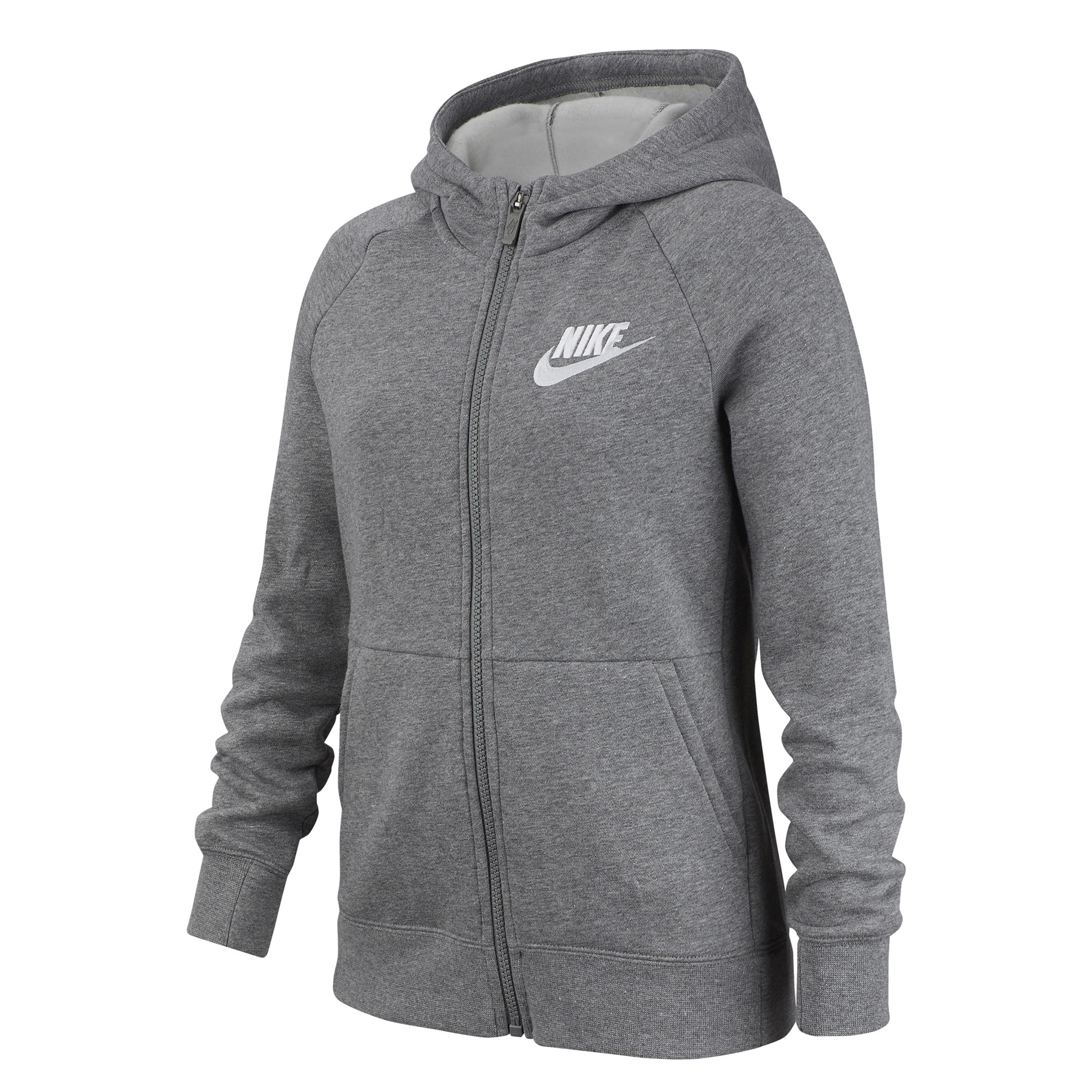 Zip-up hoodie in cotton mix, 6-16 years , grey, Nike | La Redoute