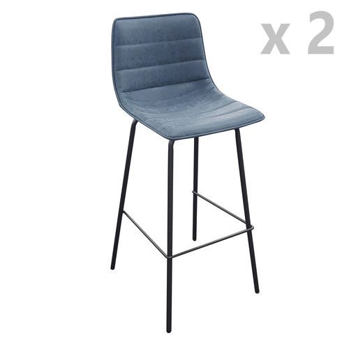lot de 2 tabourets bar design industriel brooklyn