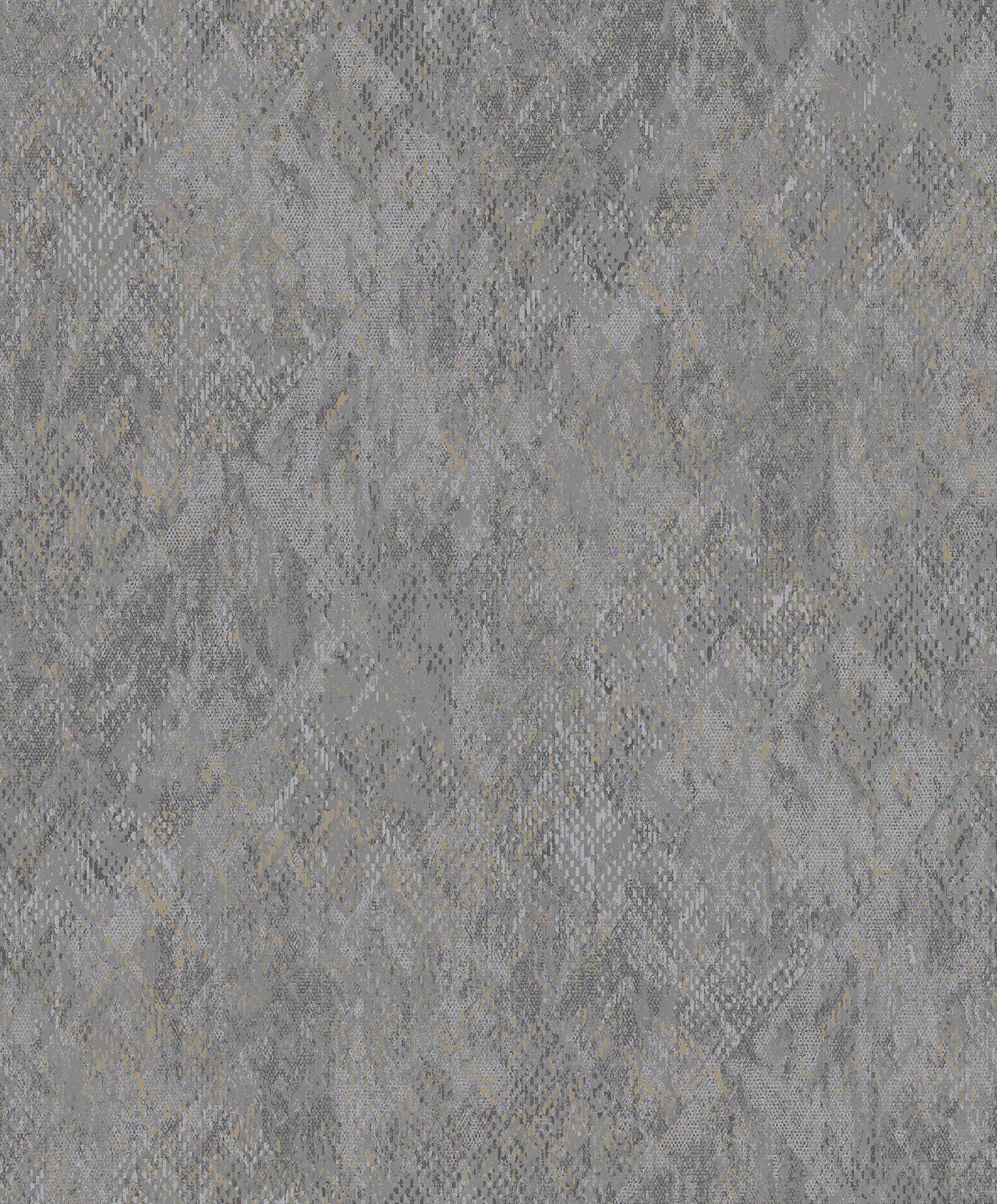 Papier peint effet peau serpent gris anthracite doré, HEXOA