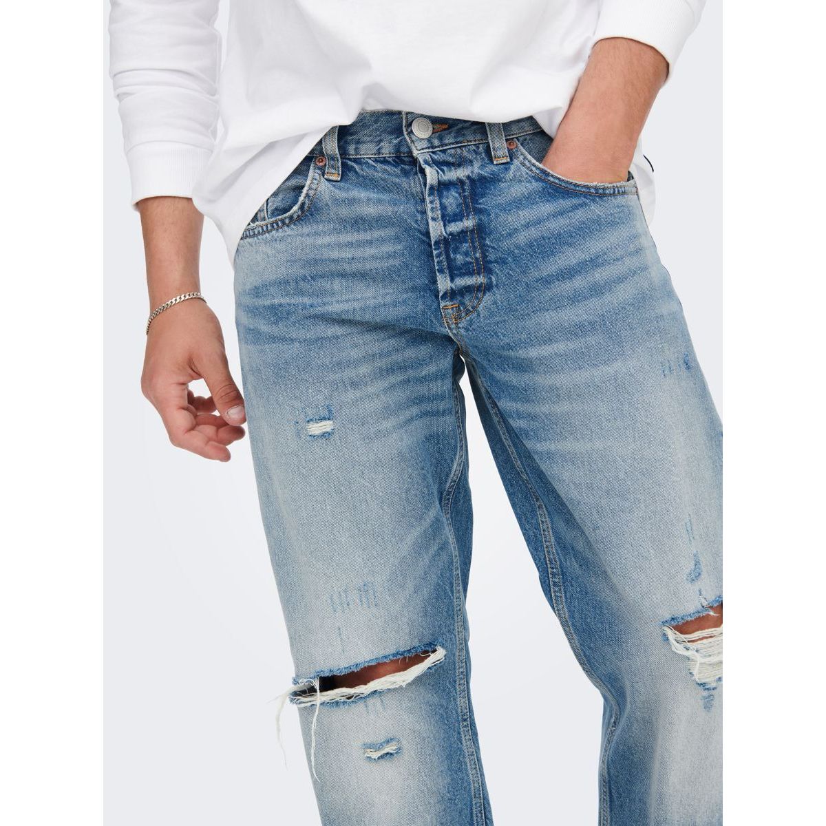 Jean loose fit ONSEdge light blue La Redoute Homme Vêtements Pantalons & Jeans Jeans Baggy & Large 