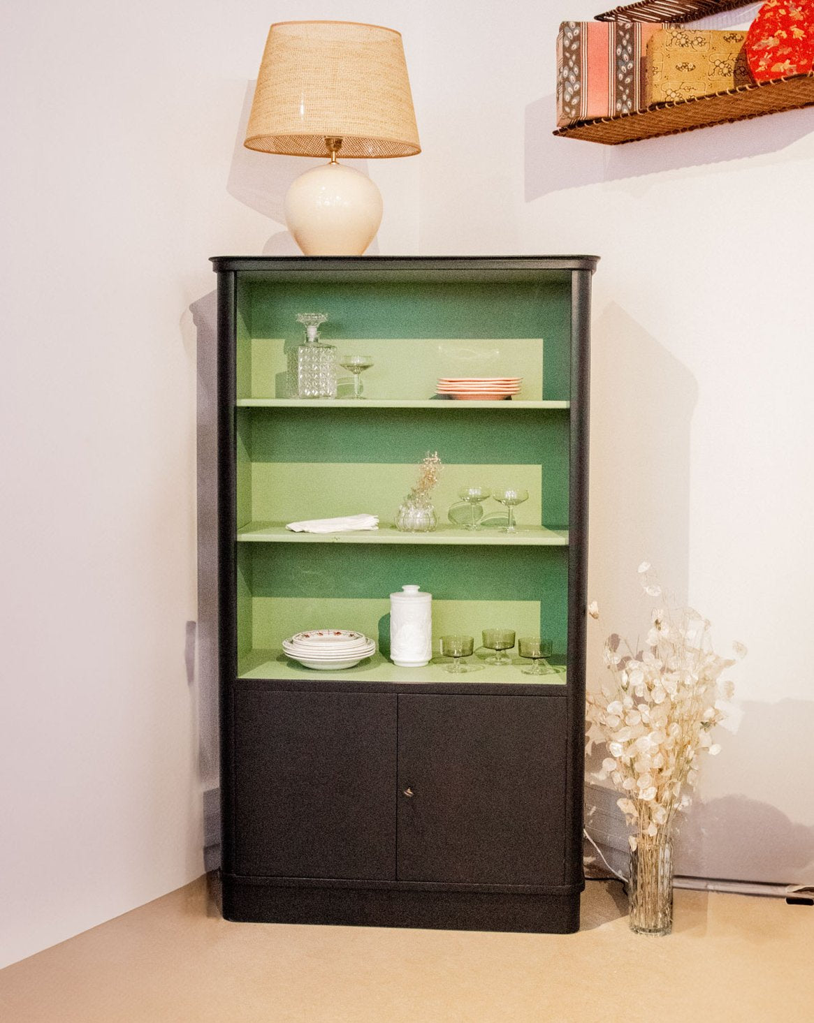 Étagère-buffet vert et noir Gaëlle N°809 - Bon état, DEBONGOUT