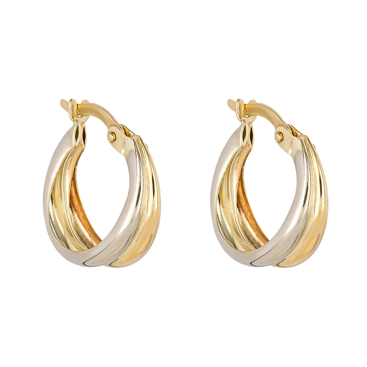 Two tone on sale gold hoop earrings