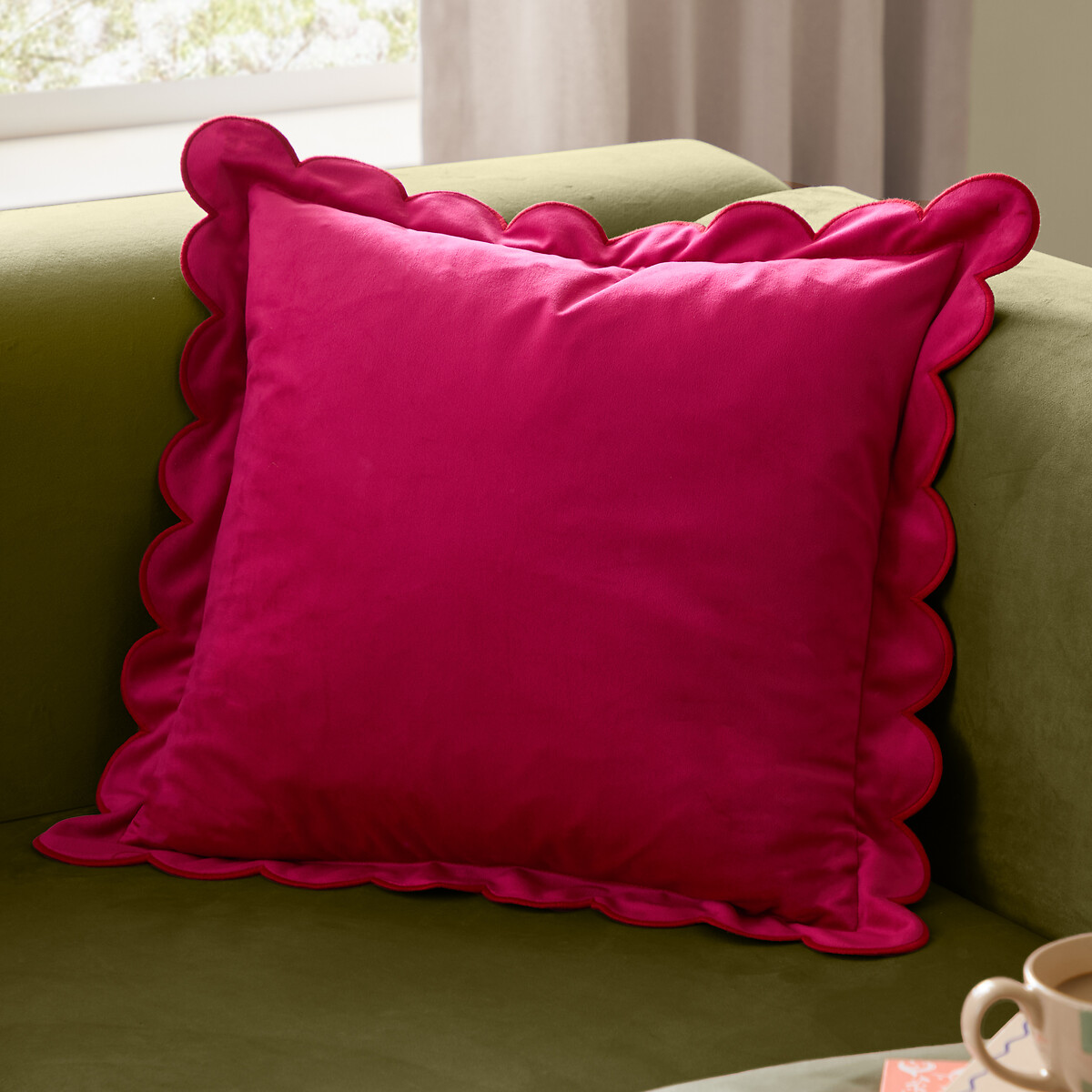 Lil Scallop Velvet Filled Cushion, FURN.