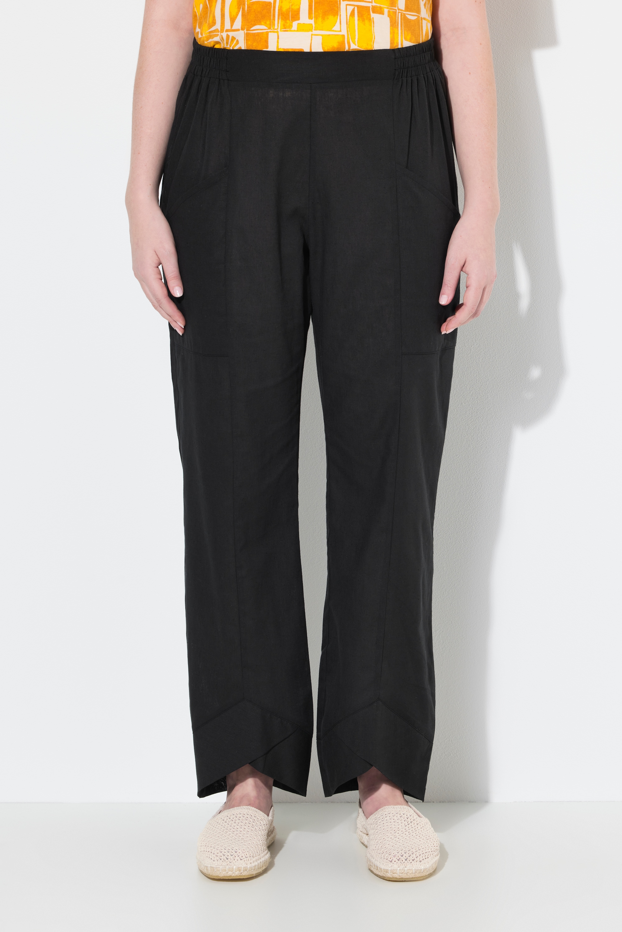 Pantalon, mélange de lin, ourlet fantaisie, ULLA POPKEN