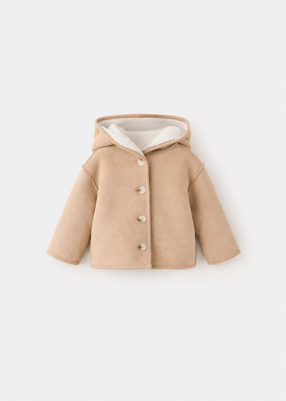 Manteau effet daim imitation mouton retourné, MANGO BABY