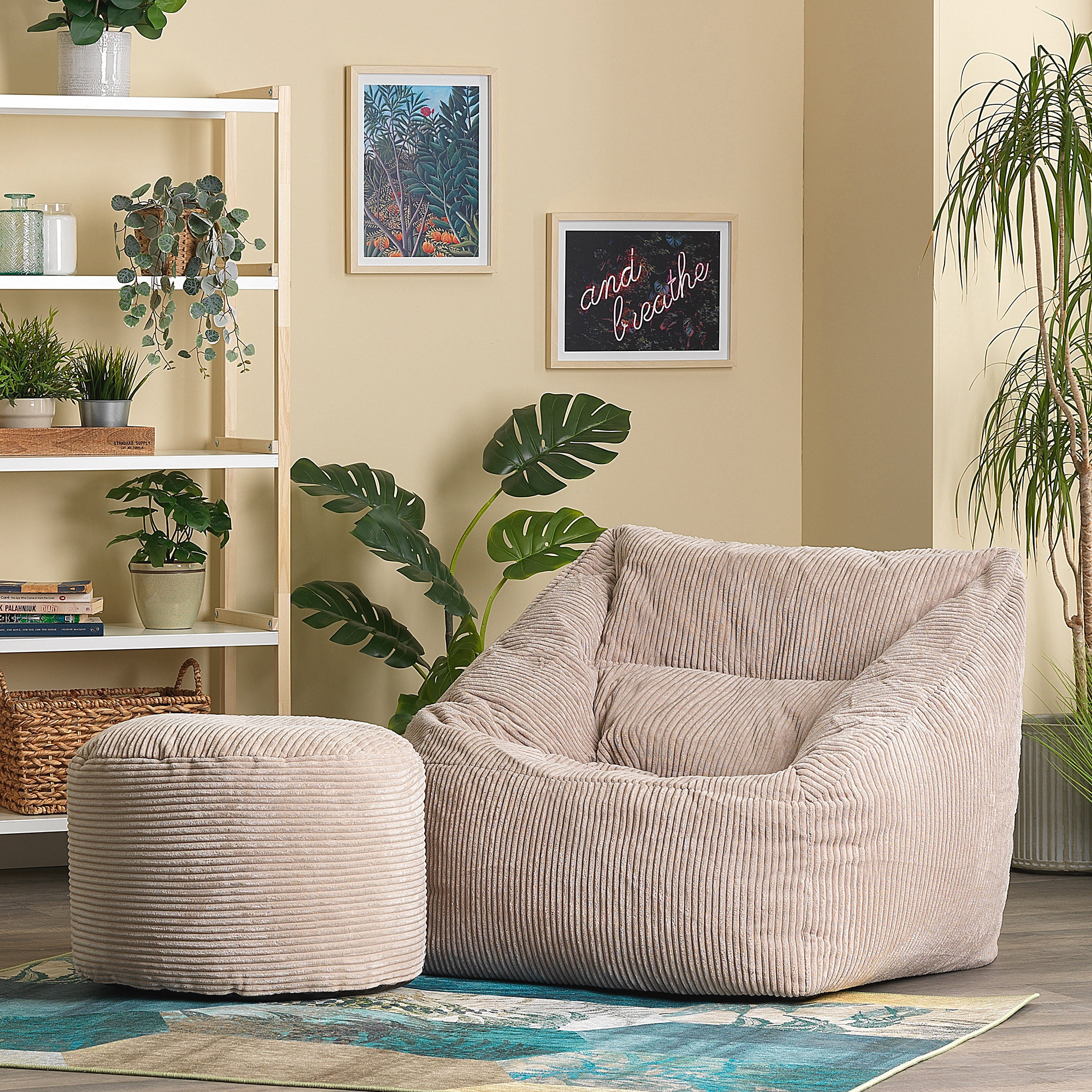 Pouf Repose-pieds 26cm H - Simili Cuir - Pieds Bois - 330lbs Capacity - Vert Foncé