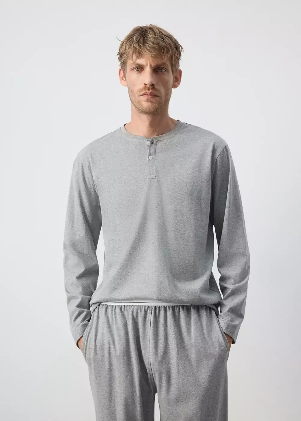 Lot pyjama long en coton, MANGO MAN