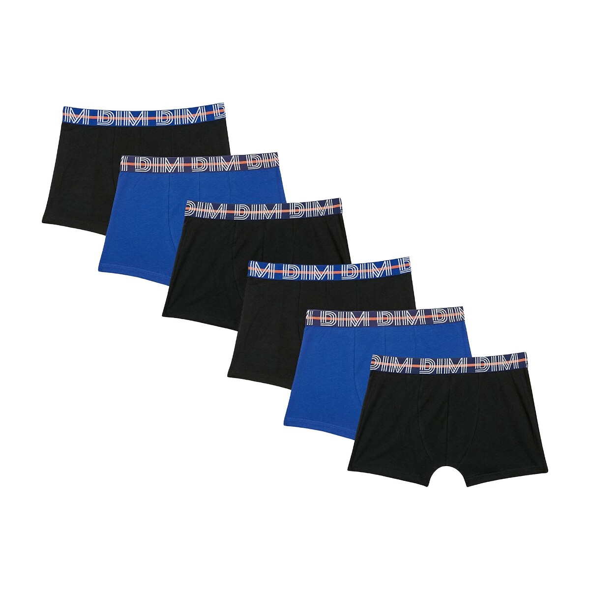 Lot de 6 boxers unis en coton, DIM