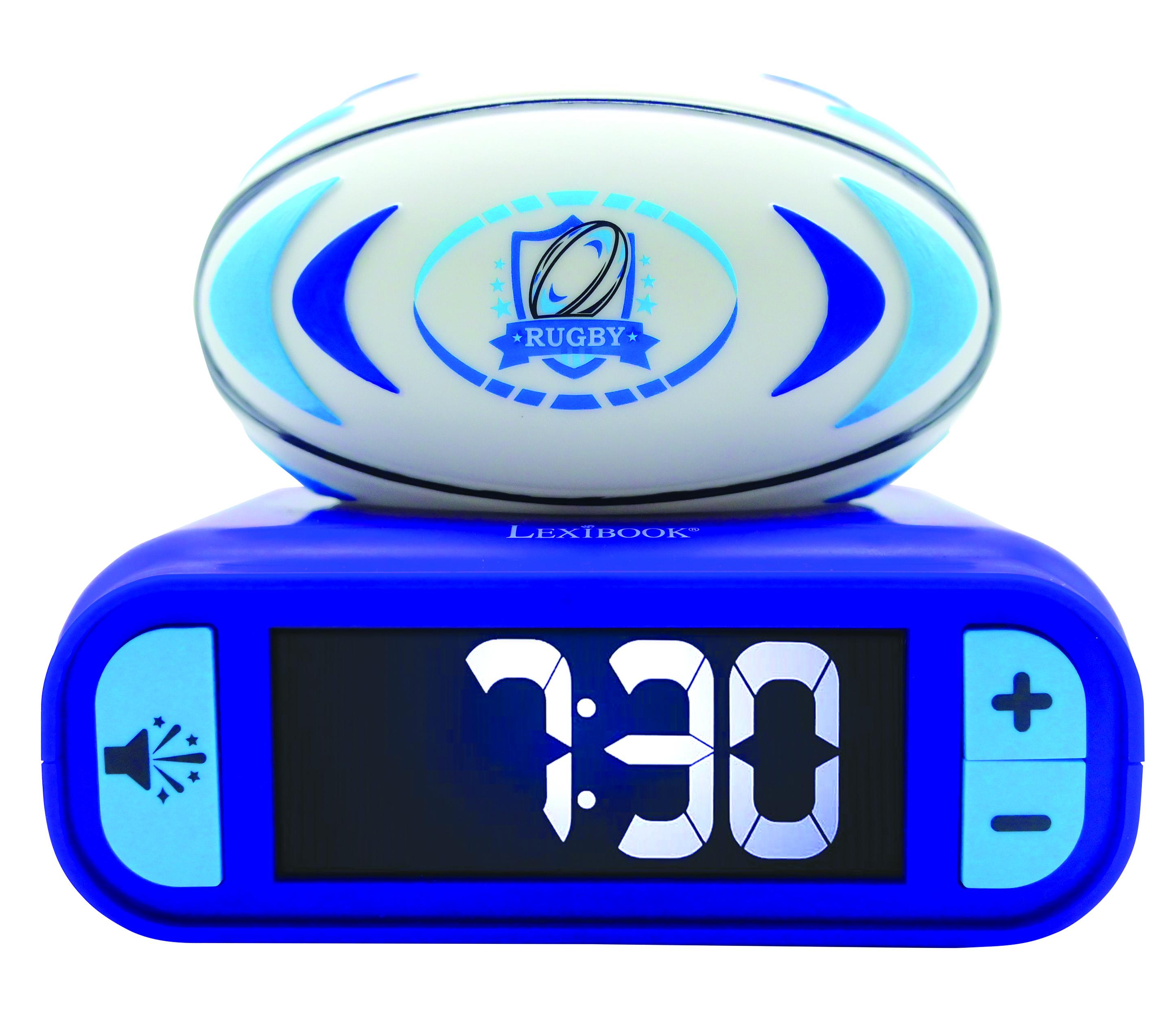 Réveil digital Rugby avec veilleuse lumineuse, LEXIBOOK