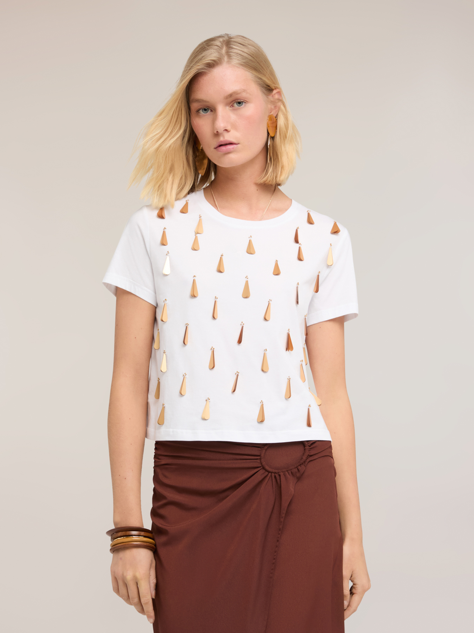 T-shirt avec broderie de paillettes, MOTIVI