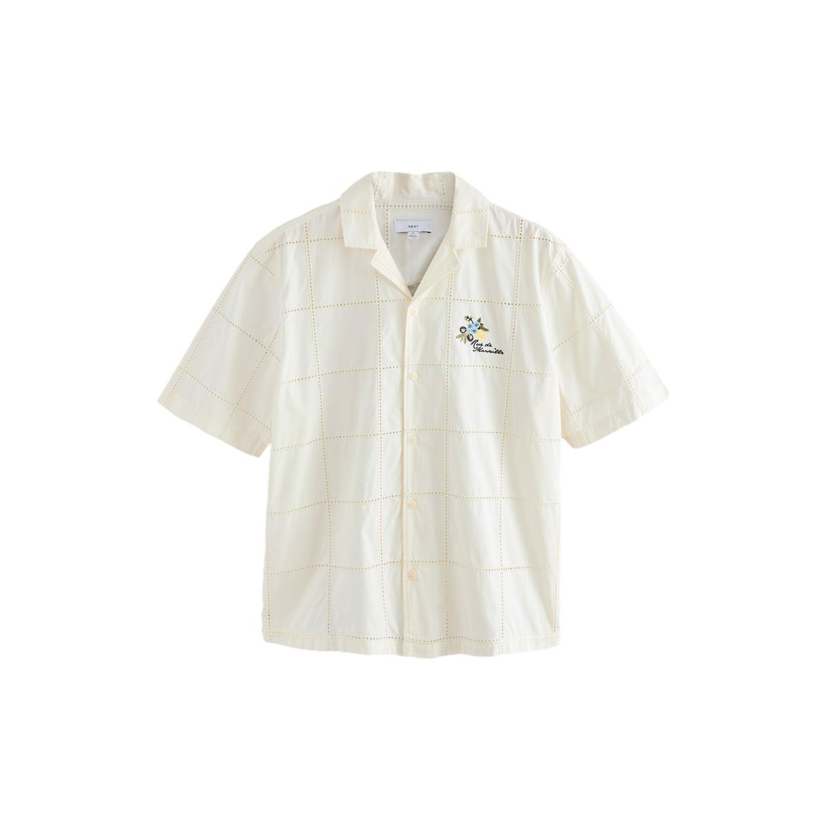Chemise brodée à manches courtes, NEXT