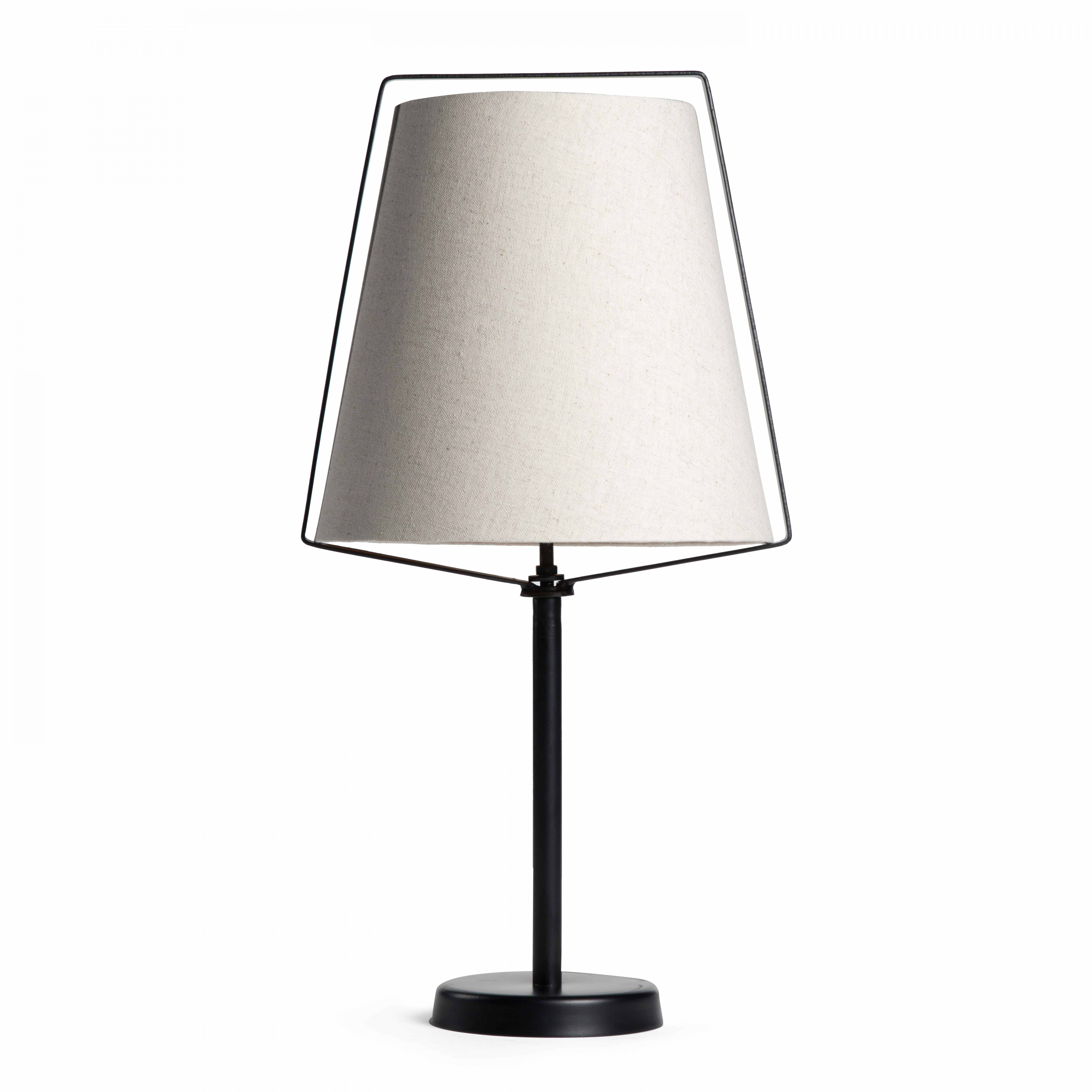 Lampe à poser en métal et lin, KONTUR, OVIALA