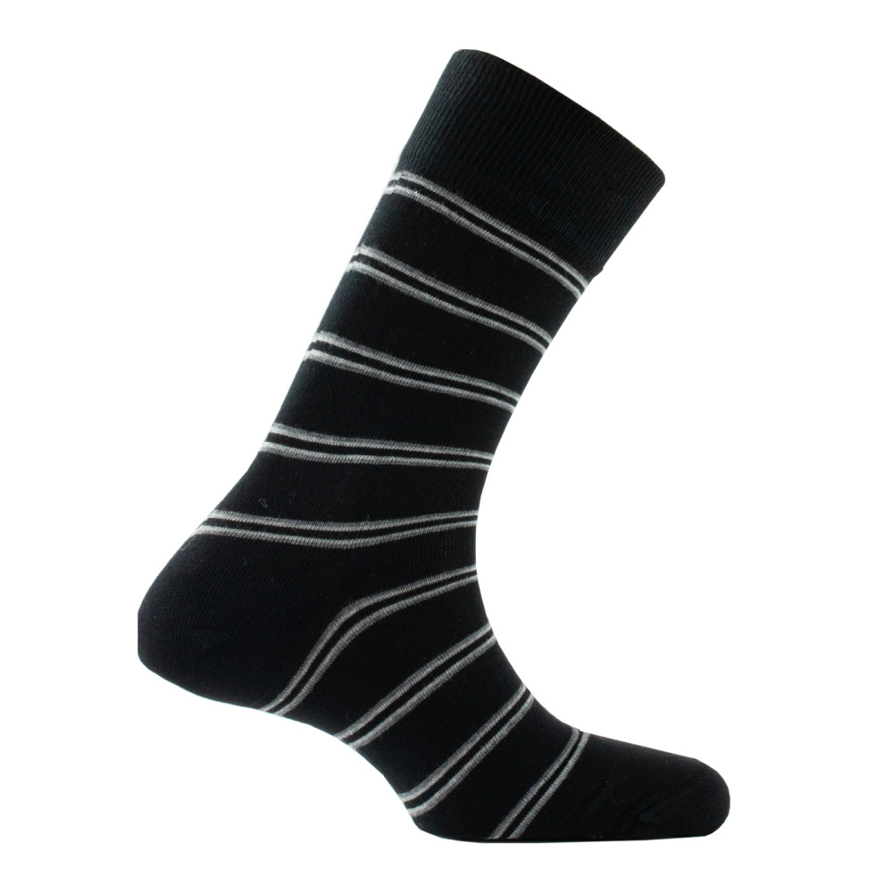 Mi-chaussettes homme en coton rayures MADE IN FRANCE, KINDY