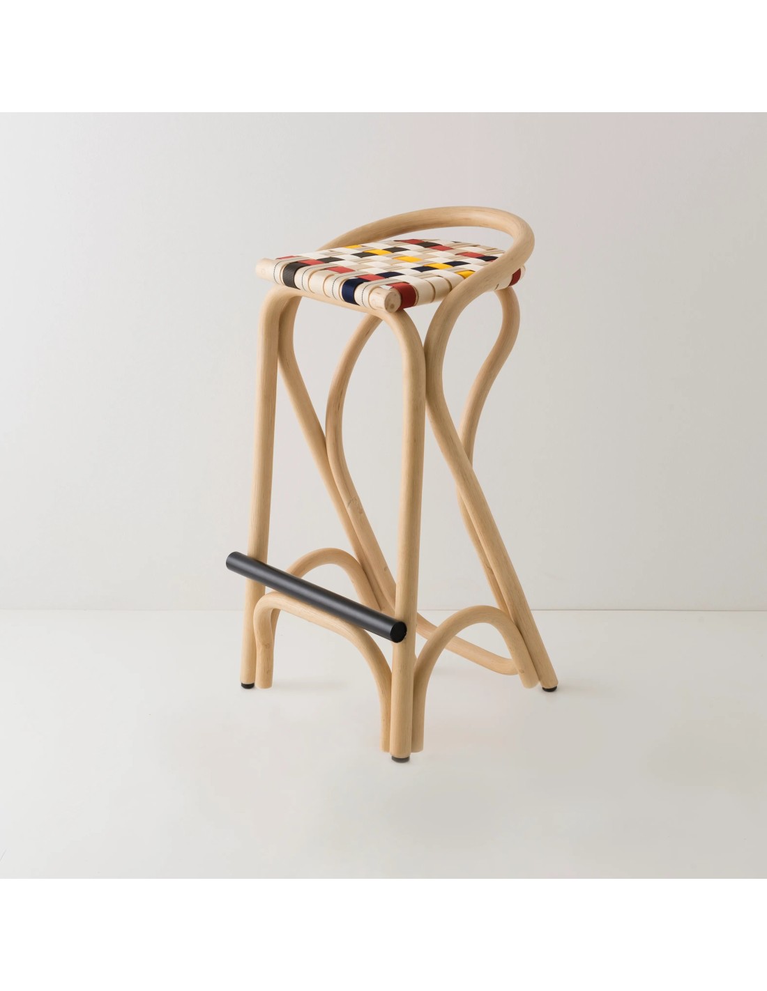 Tabouret de bar Multicolore en rotin VIRAGE, ORCHID EDITION