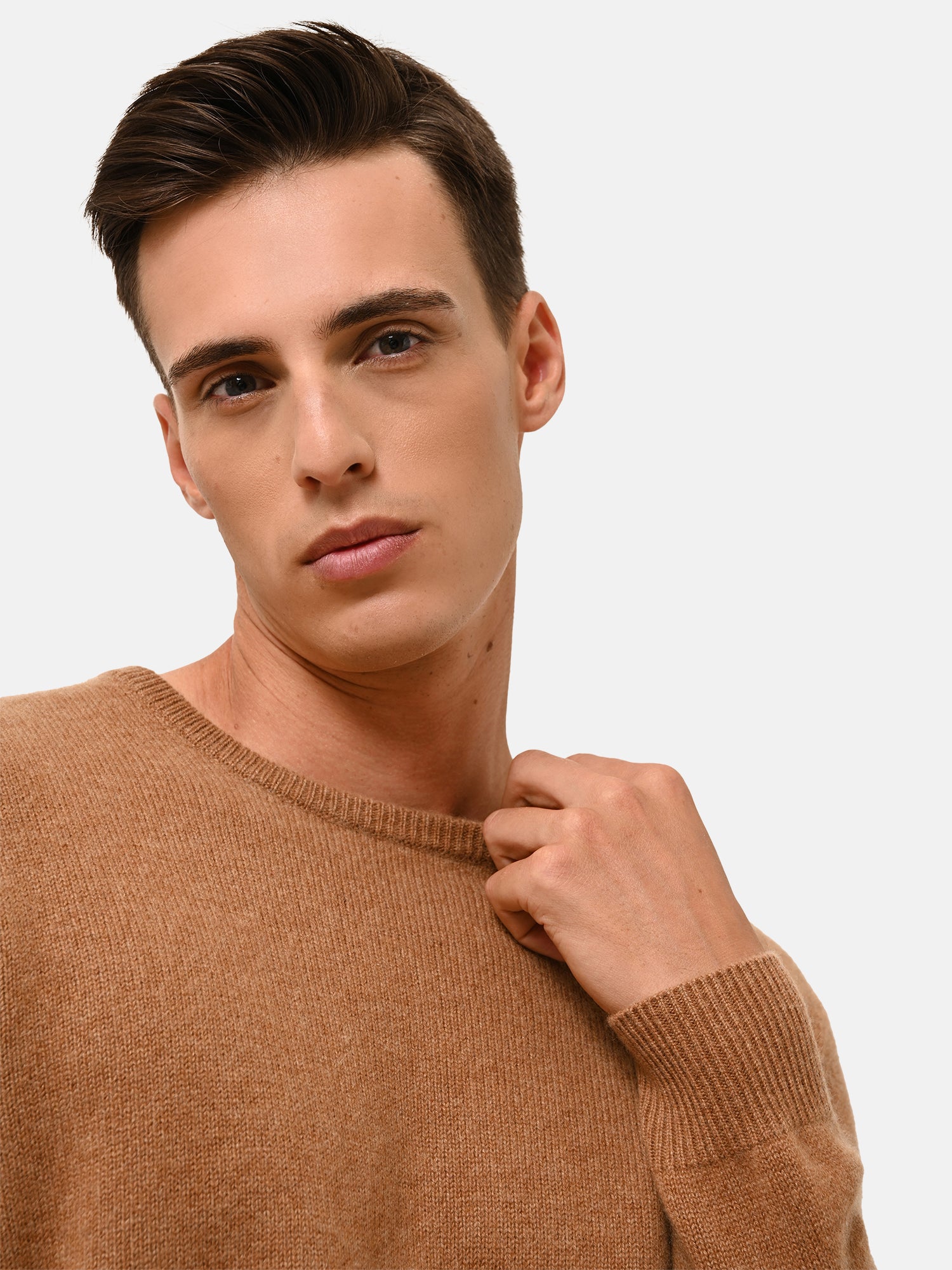 Pull Col Rond 4 Fils Noisette Gabin, JUST CASHMERE