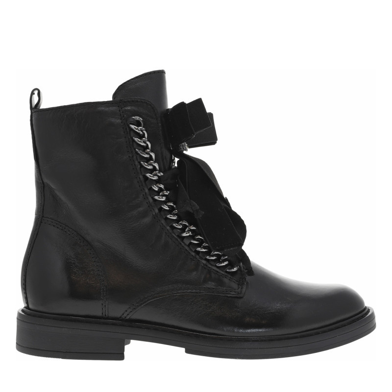 Boots en cuir à lacets, bijou, MJUS