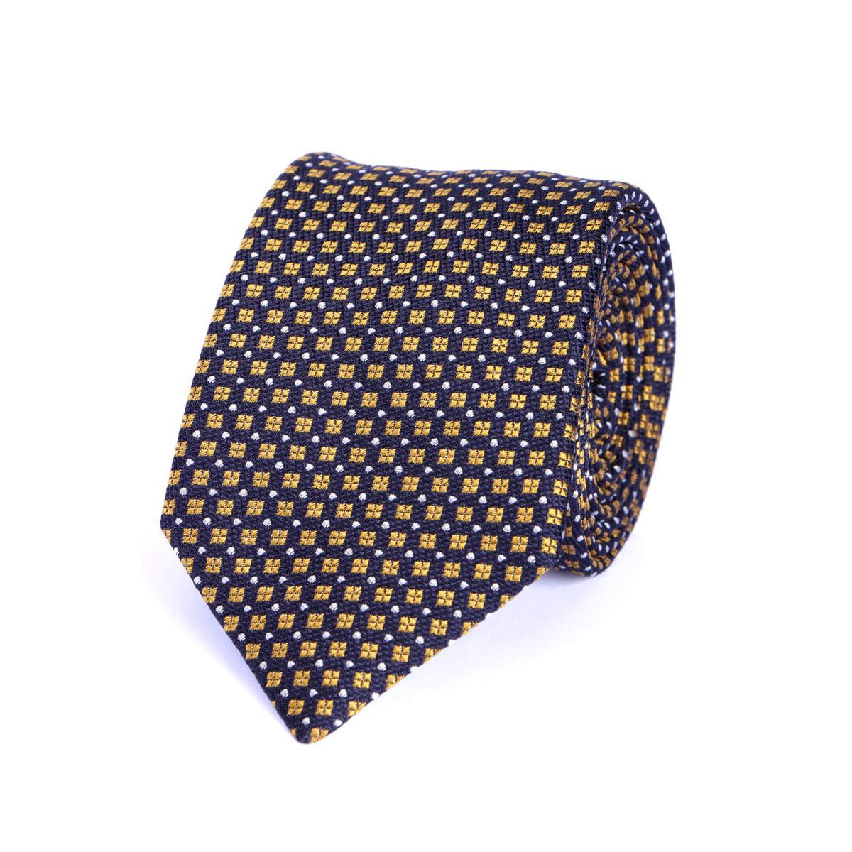 Cravate à micro-motifs en soie, Made in France