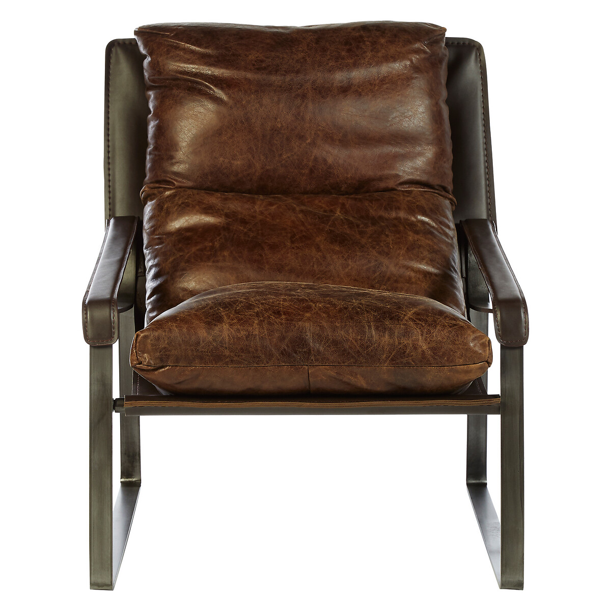 Distressed Leather Industrial Style, Distressed Brown Leather Chair