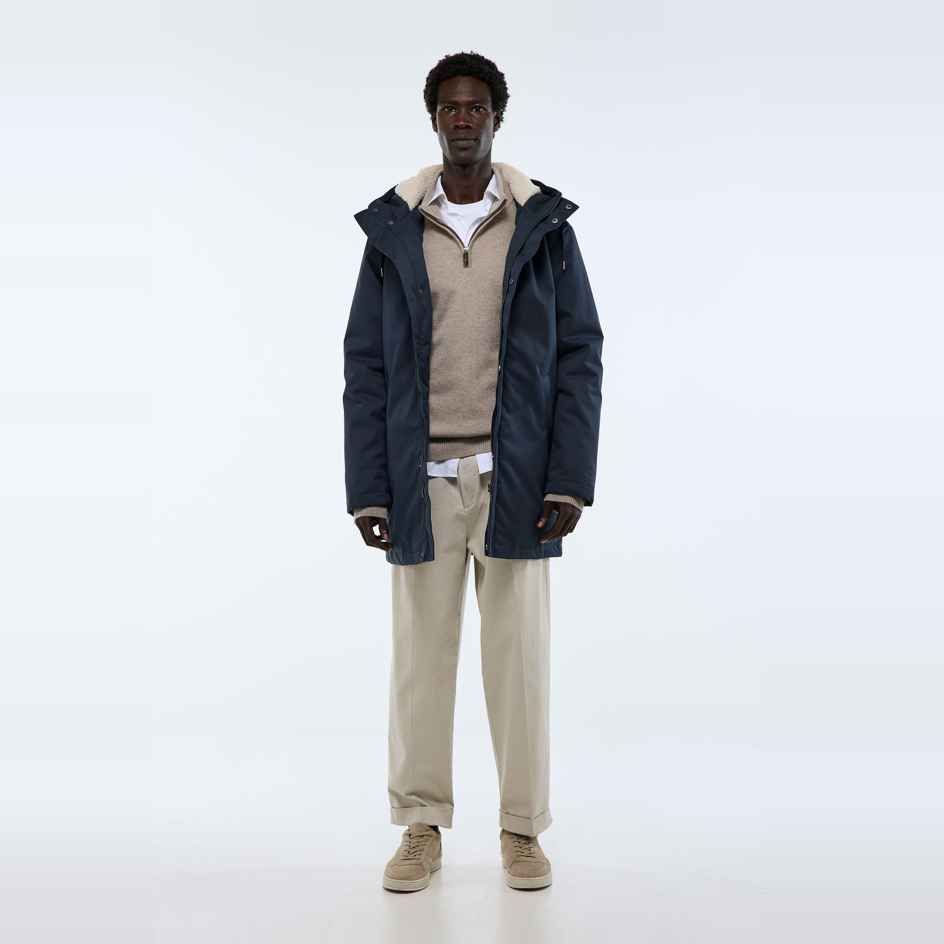 Parka à capuche déperlante en coton, MONOPRIX