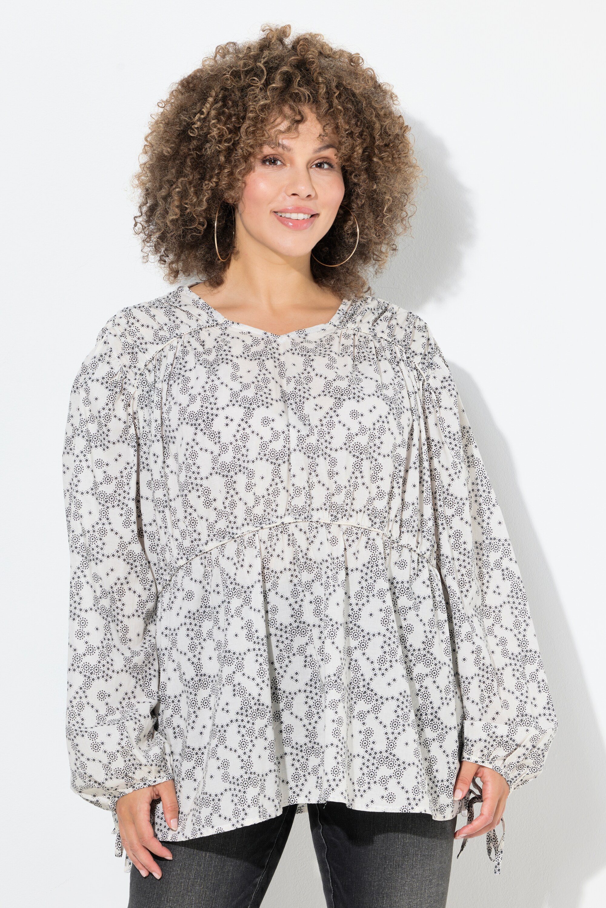 Blouse évasé à ligne en A avec encolure en, ULLA POPKEN