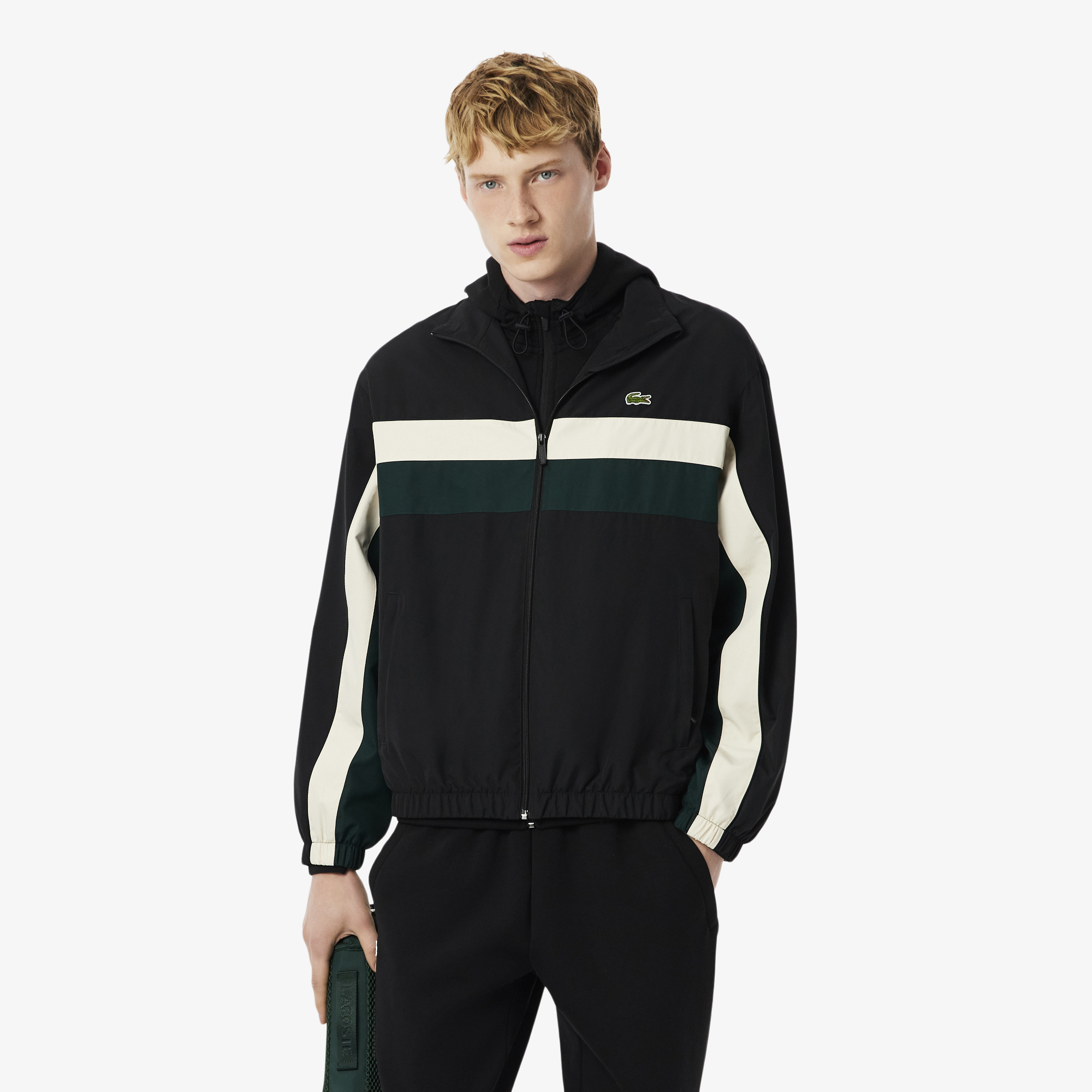 Veste de survêtement color-block déperlante, LACOSTE