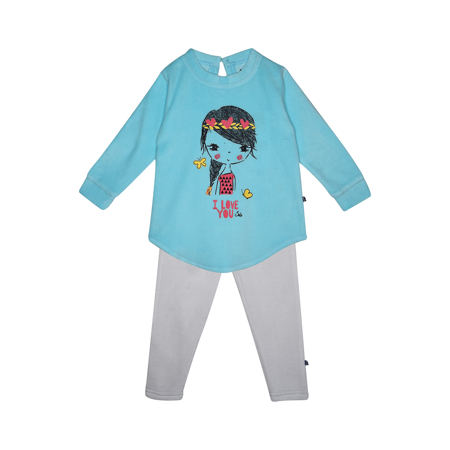 Pyjama 2 pieces enfant flock velours rase, SUCRE D'ORGE
