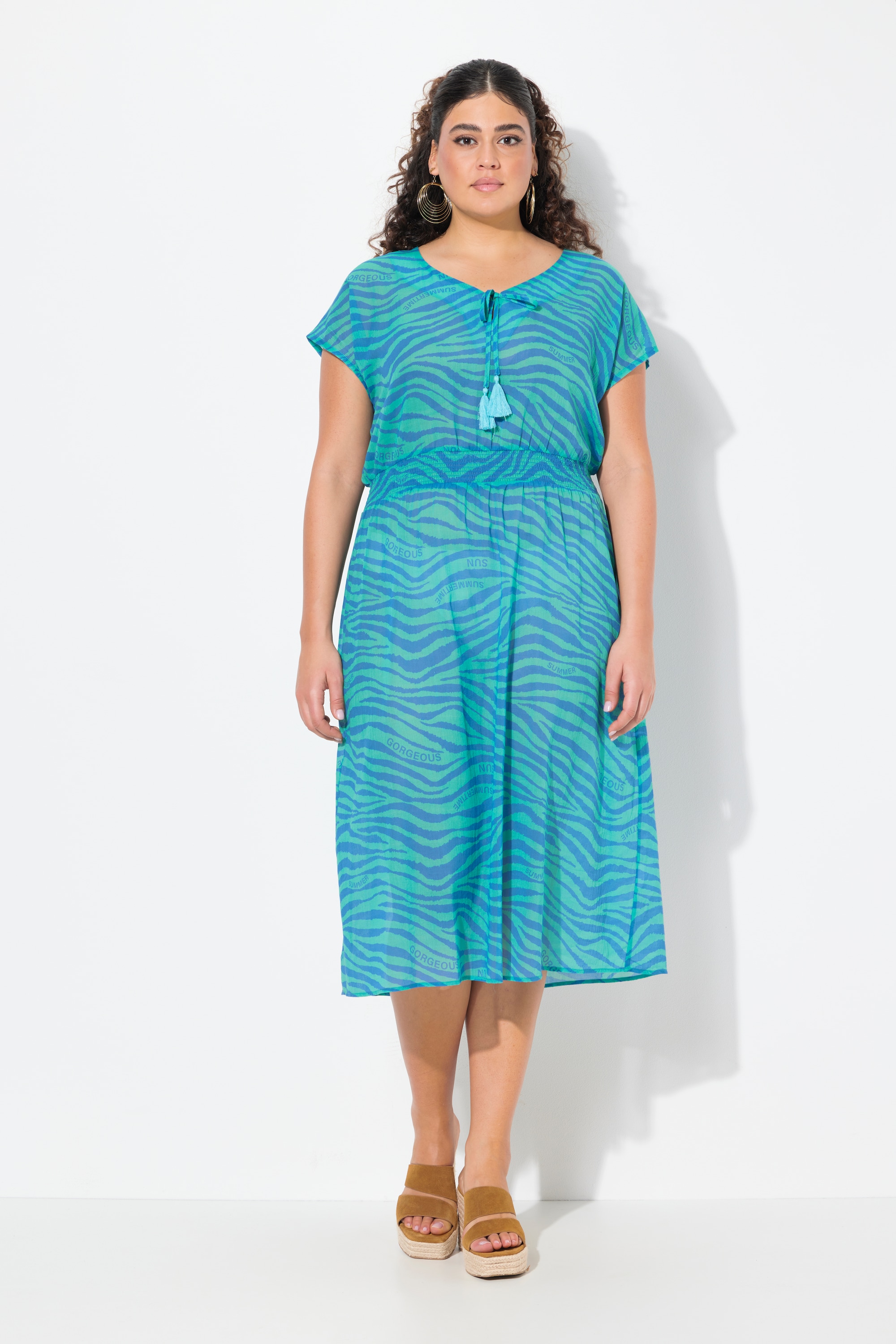 Robe midi sans manches. Imprimé, ULLA POPKEN