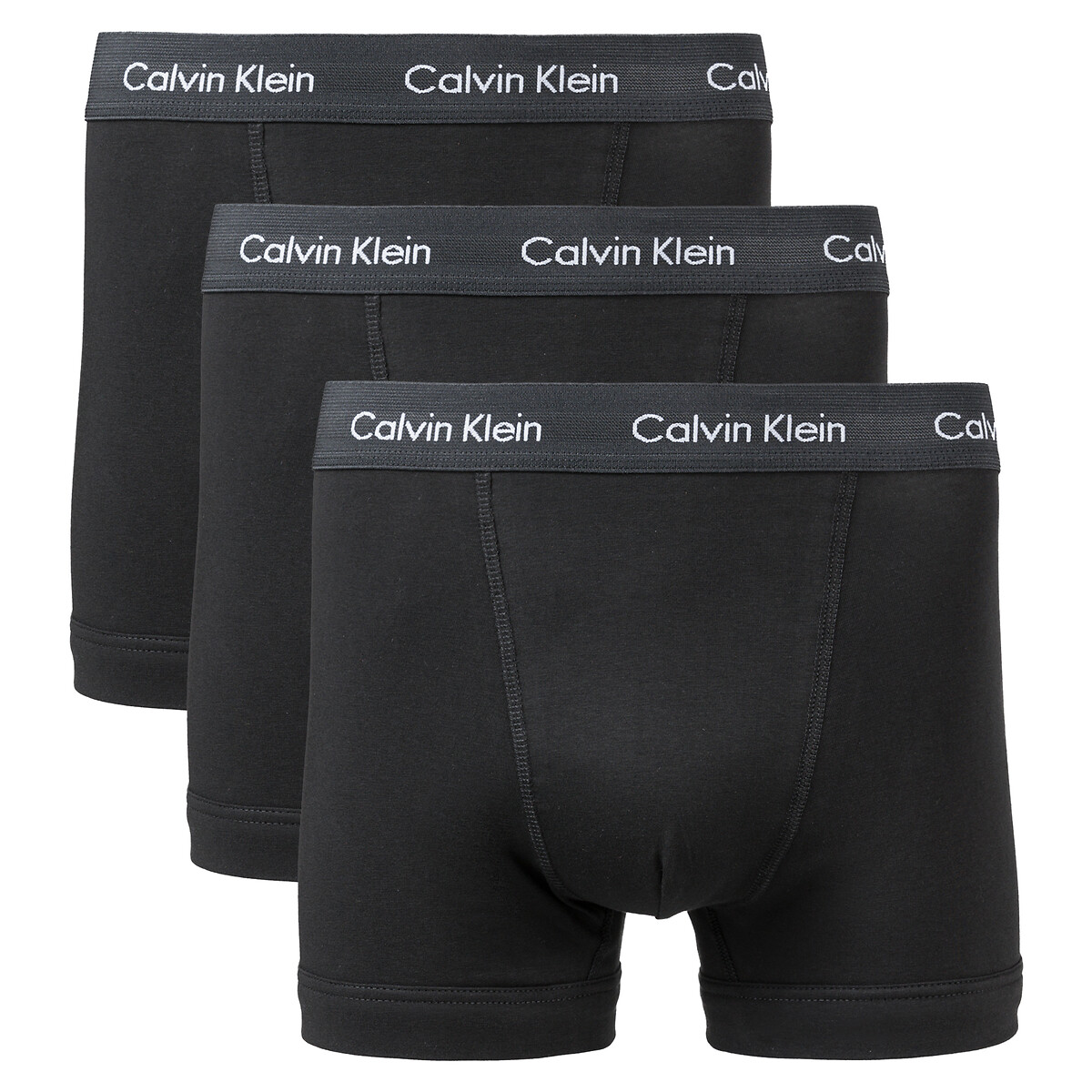 Pack of 3 hipsters in plain cotton, black + black + black, Calvin Klein ...