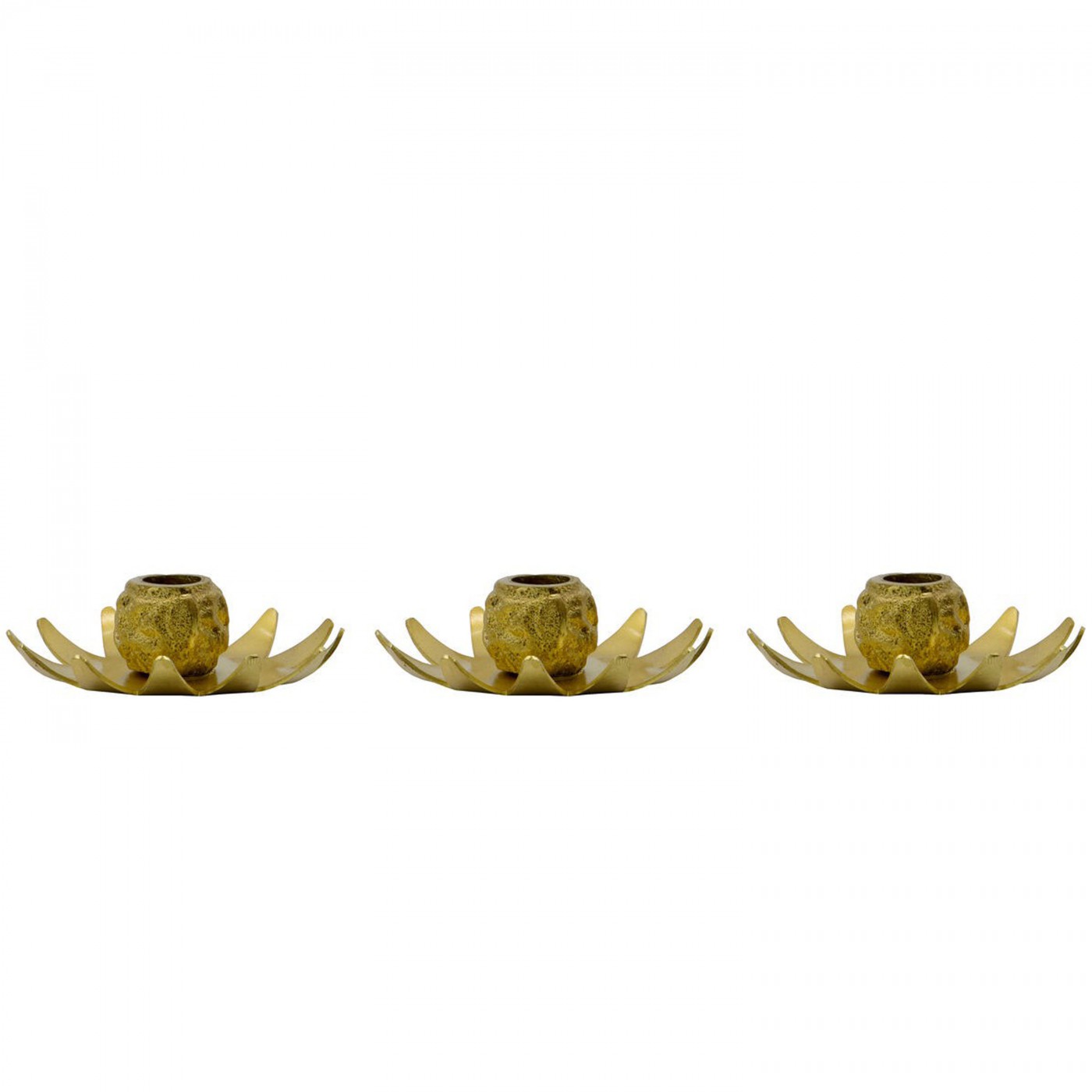 Lot de 3 bougeoirs en laiton Starry, HOUSE DOCTOR