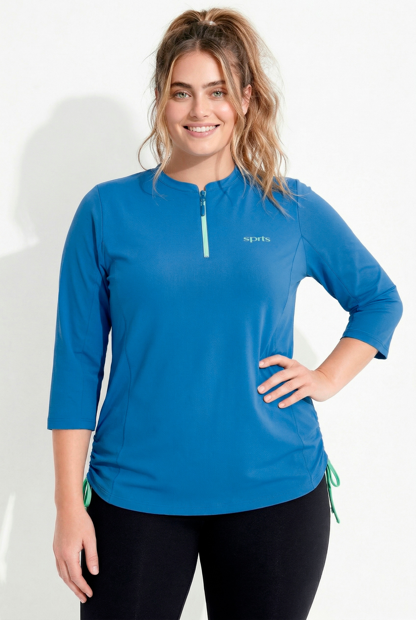 T-shirt technique, col rond, manches 3/4, ULLA POPKEN