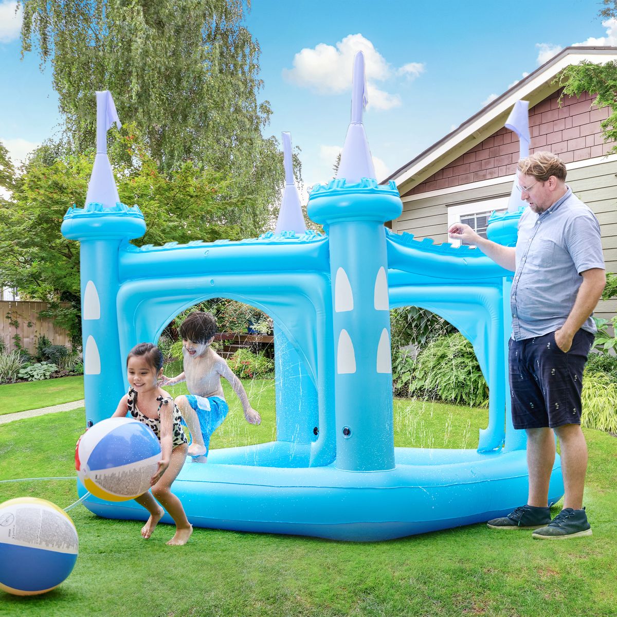 Chateau Gonflable Piscine De Jeux Enfant Bleu Teamson Kids La Redoute