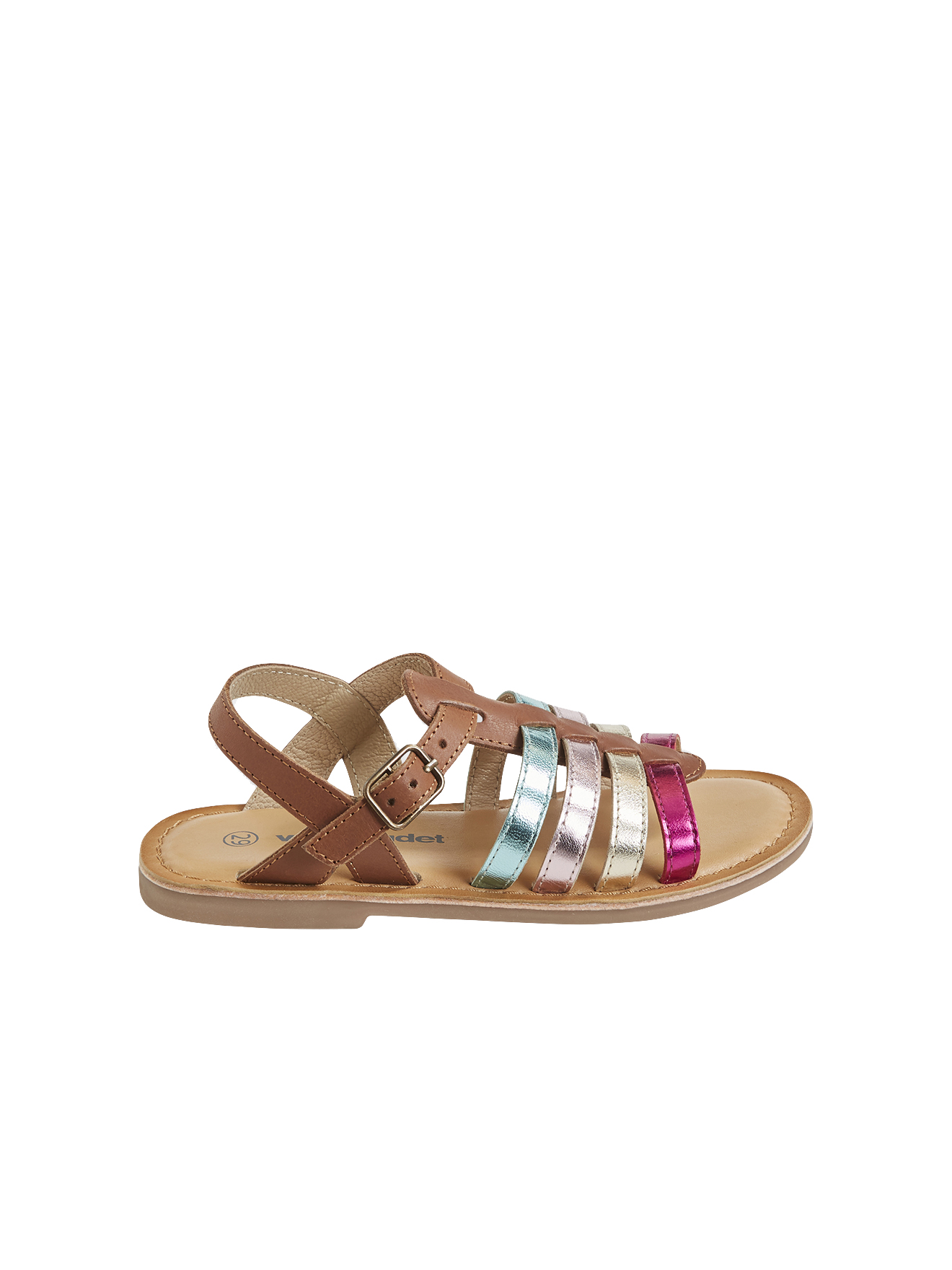 Sandales multi-brides cuir, VERTBAUDET