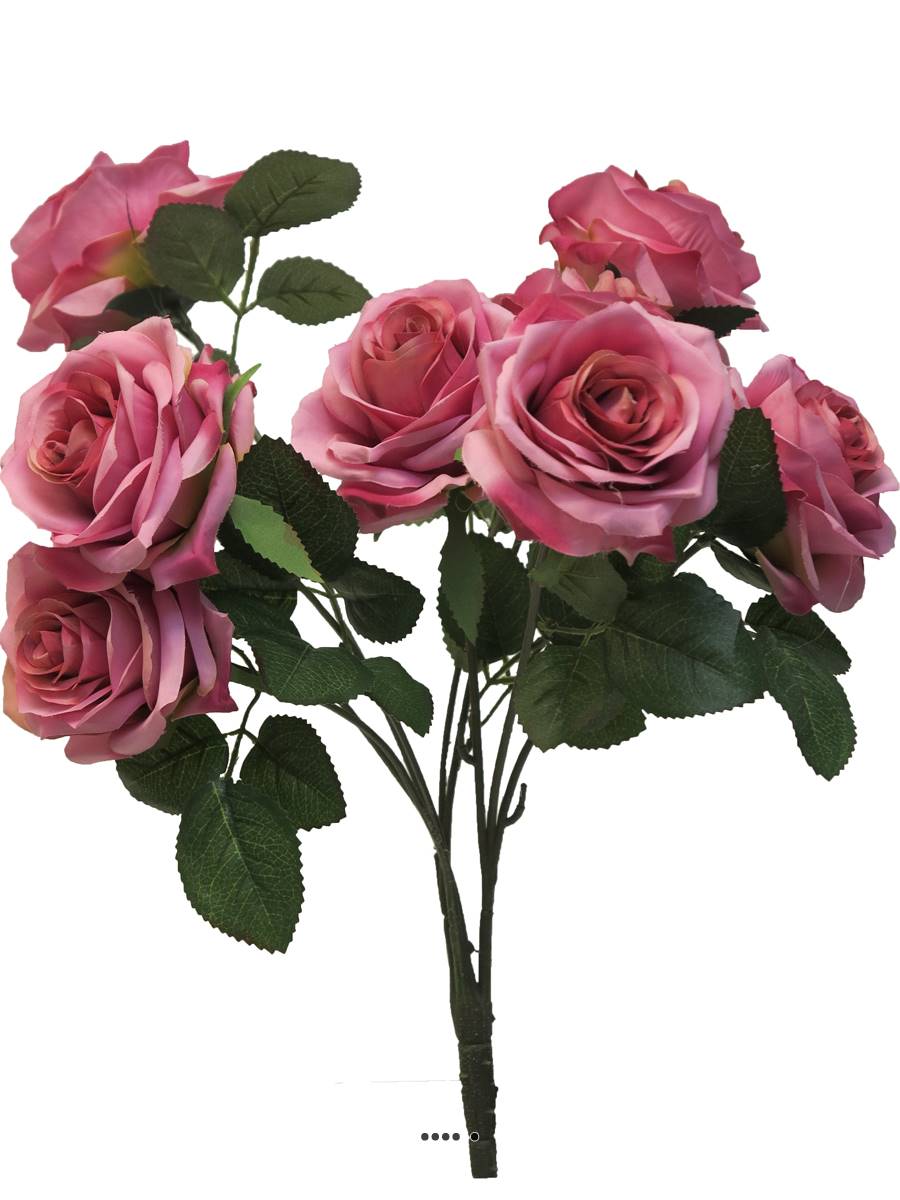 Bouquet de rose Paris factice, 10 têtes, H, ARTIFICIELLES