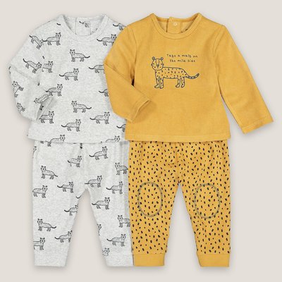 Pack of 2 Pyjamas in Cotton Mix LA REDOUTE COLLECTIONS