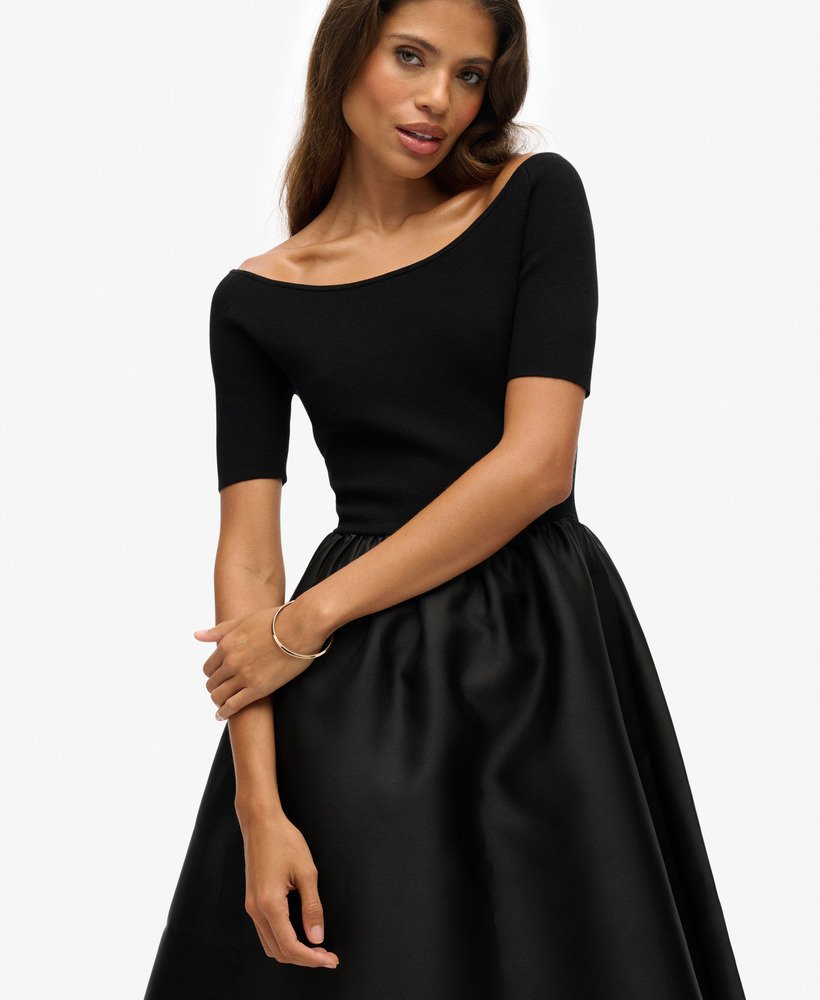 Robe Mi-longue en Mélange Tissé, SUPERDRY