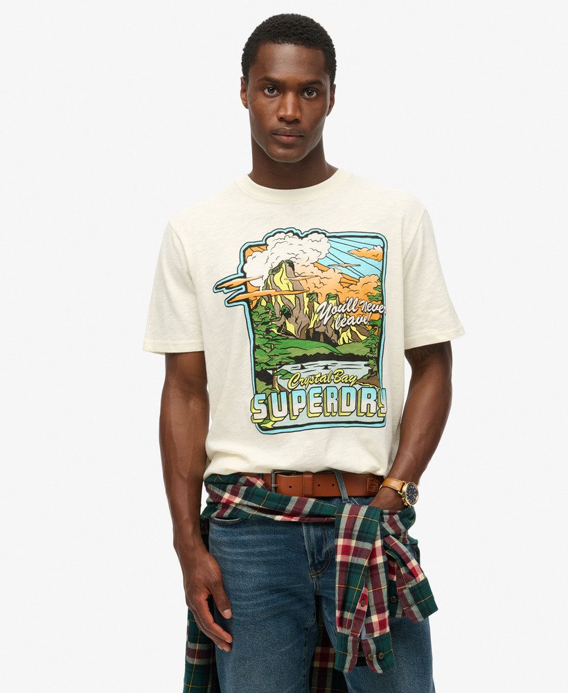 T-shirt ample à motif fluo Travel, SUPERDRY