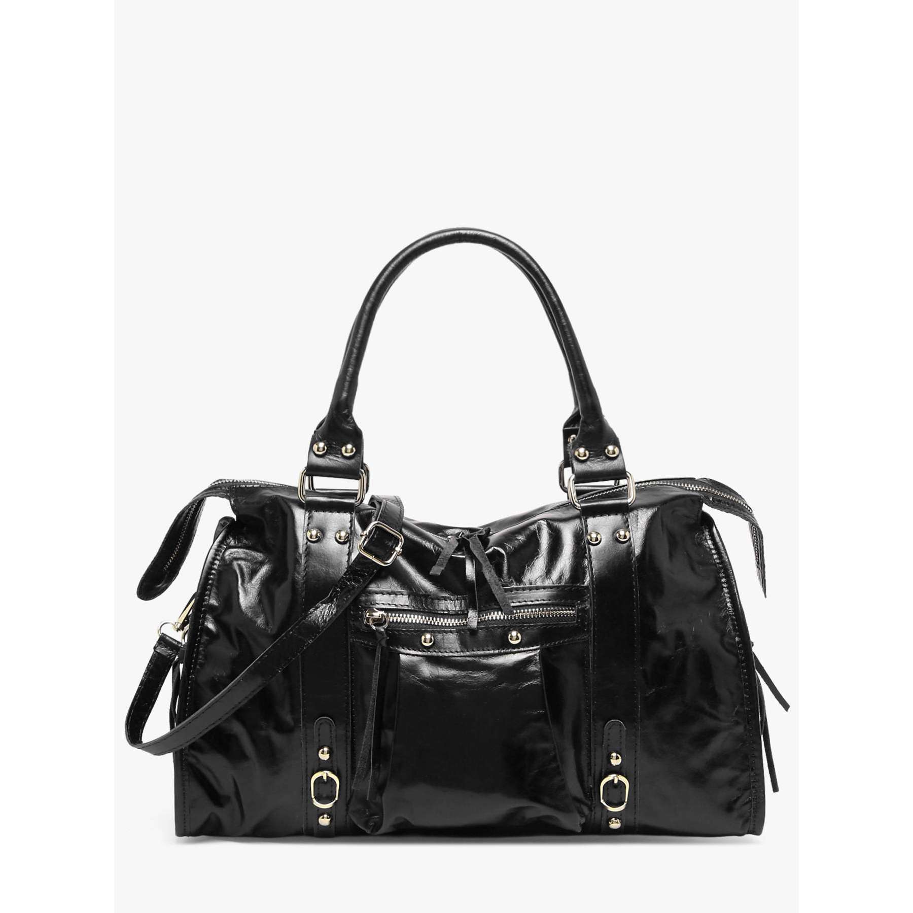 Sac porté épaule Shiny sauvage cuir A4, MILANO