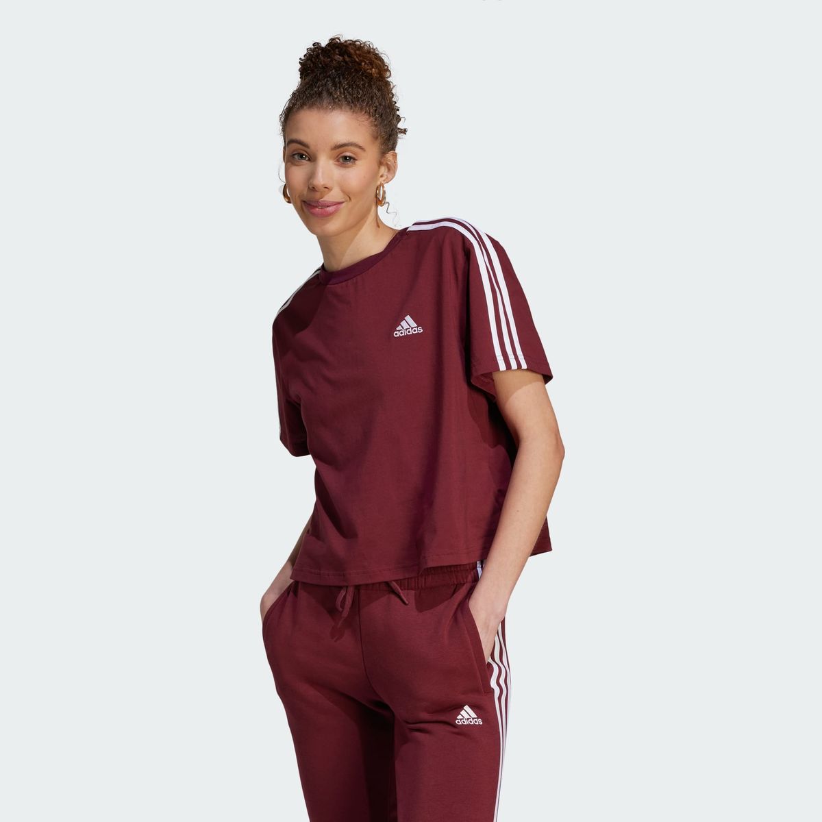 T shirt 2025 adidas femme bordeaux