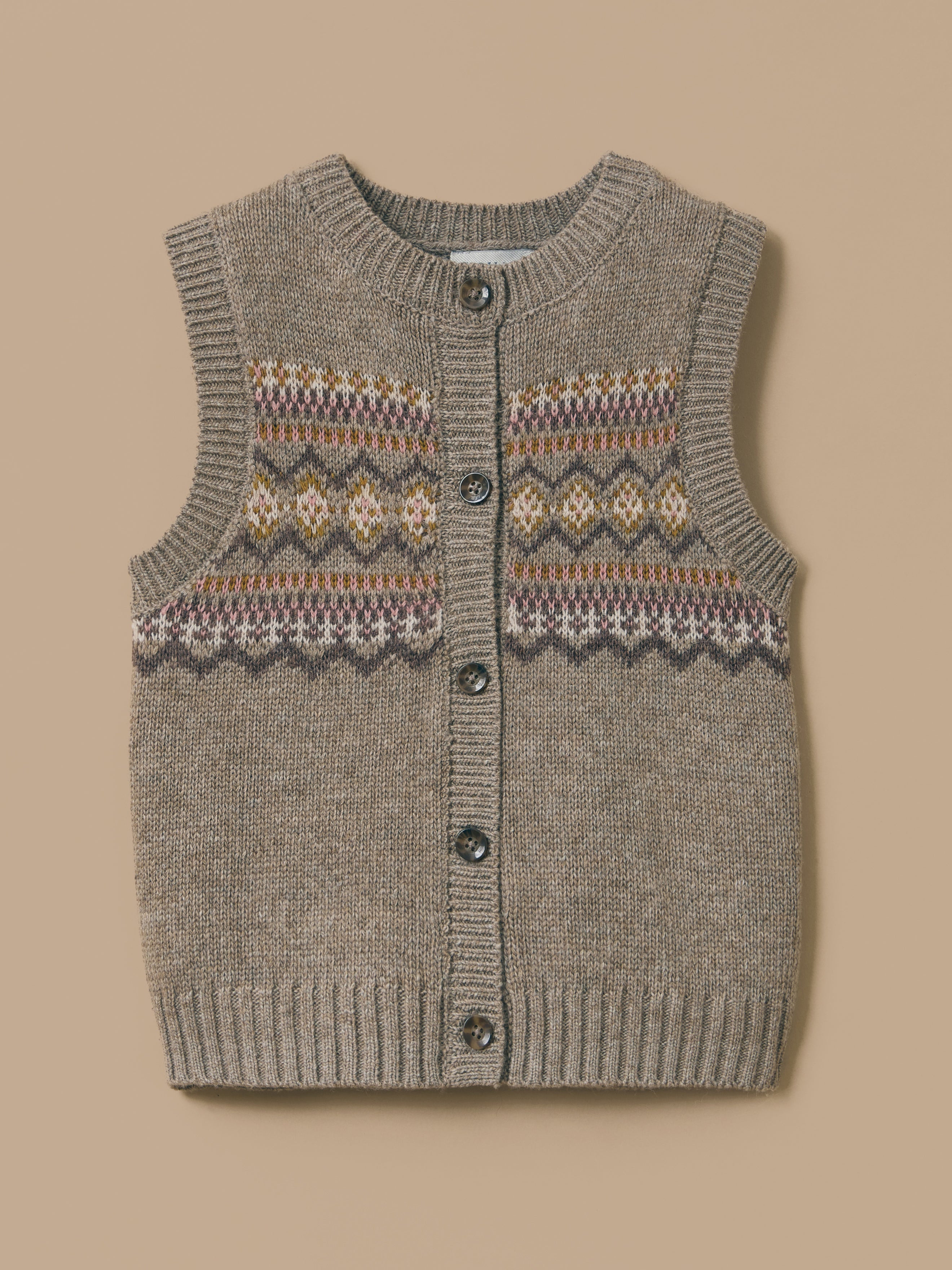 Cardigan jacquard sans manches, CYRILLUS