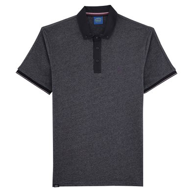 Mottled Cotton Mix Polo Shirt in Jersey with Short Sleeves OXBOW