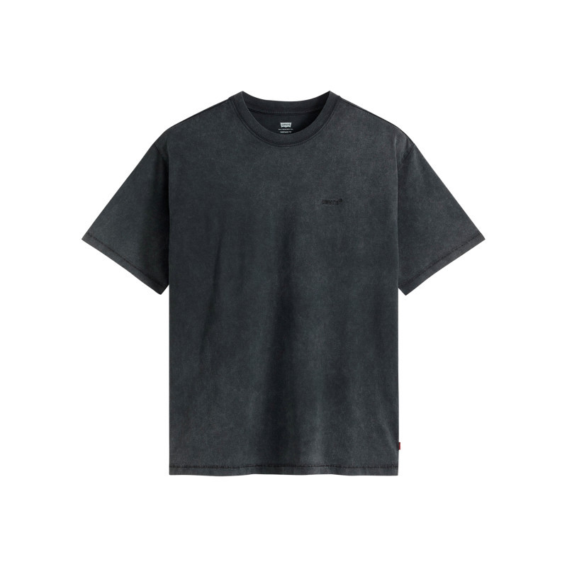 T-shirt en coton anthracite à coupe droite pourvu d'un col rond, LEVI'S