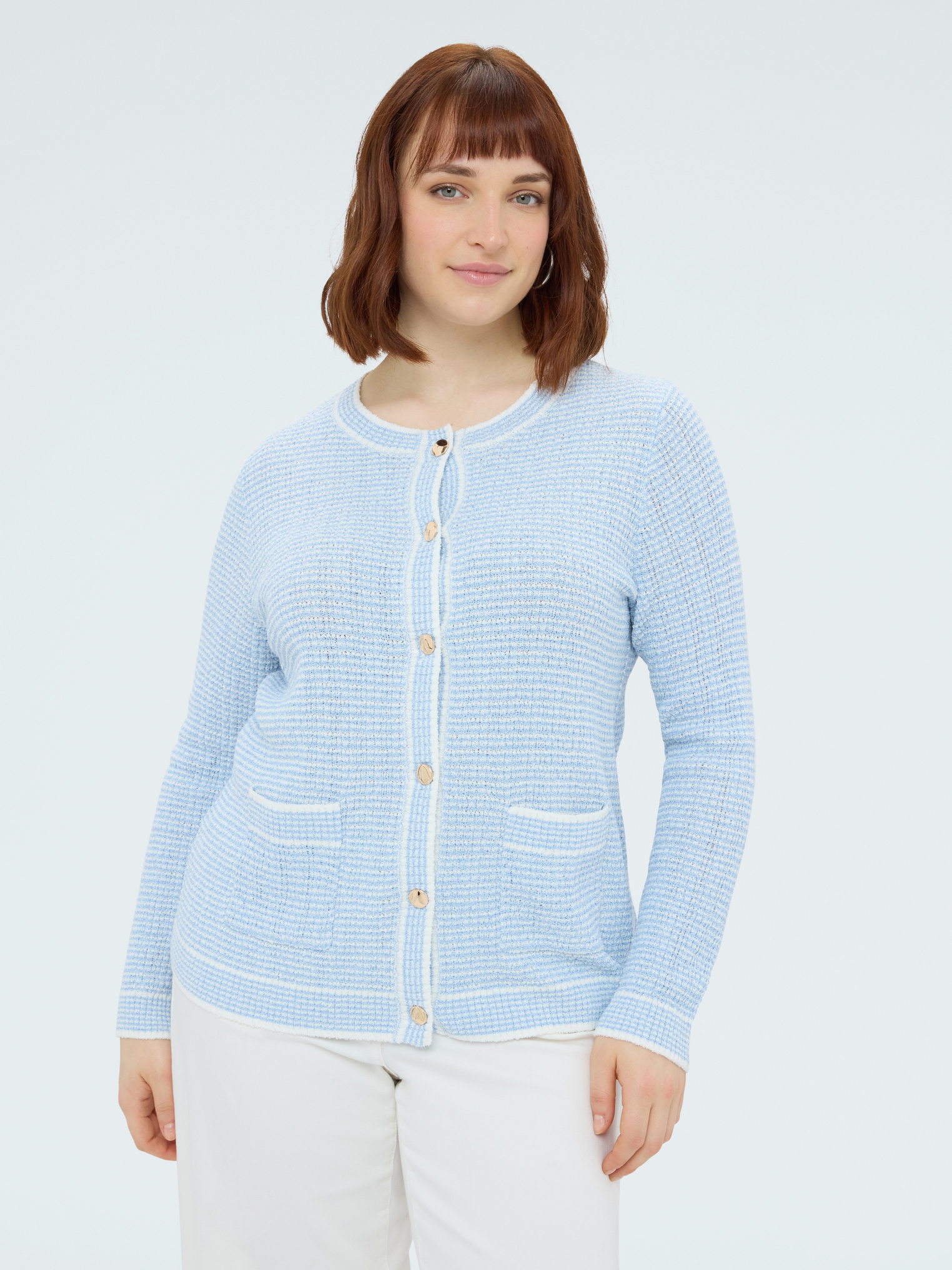 Cardigan travaillé à rayures, FIORELLA RUBINO