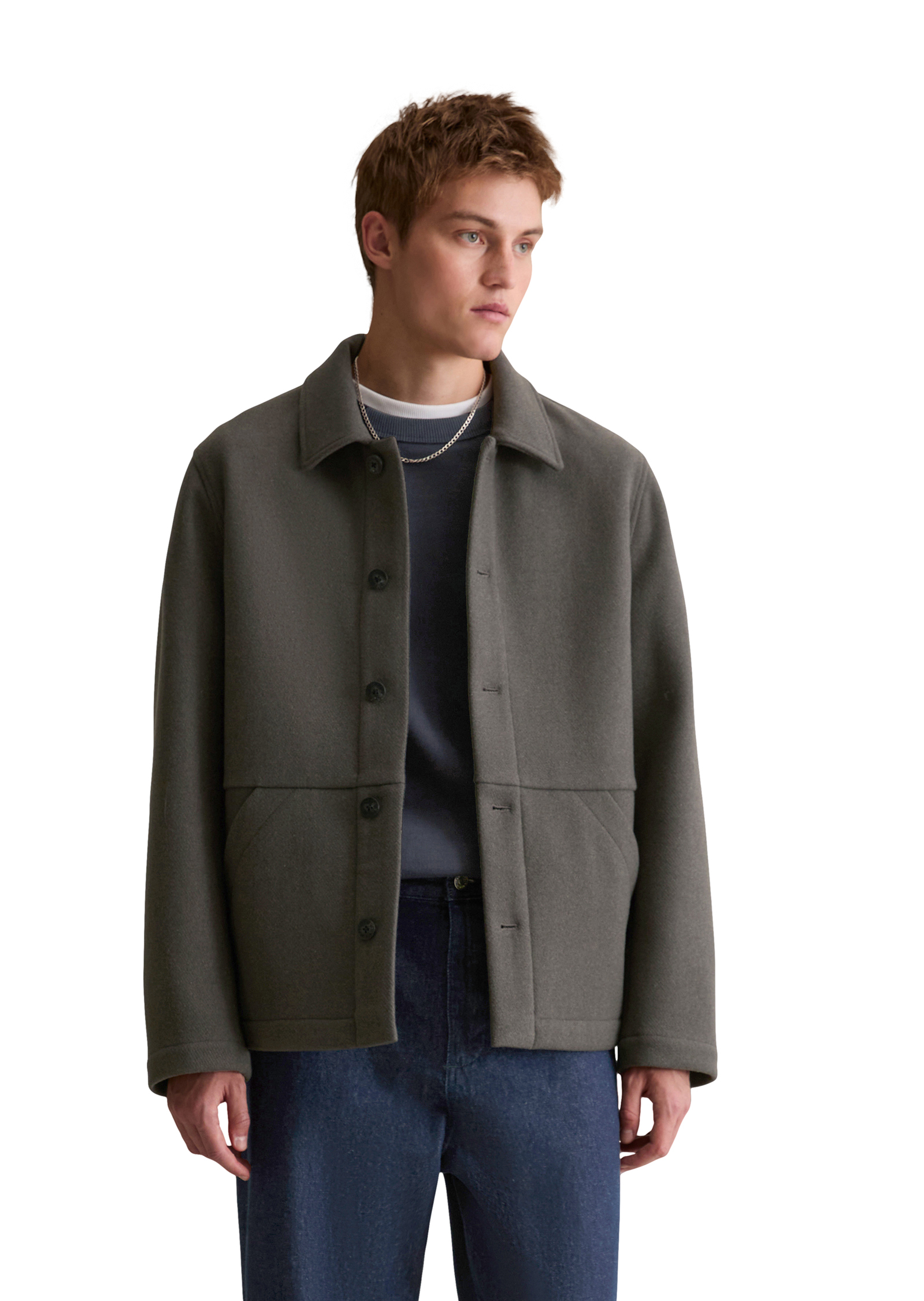Veste en laine regular en laine mélangée et recyclée, MARC O’POLO DENIM