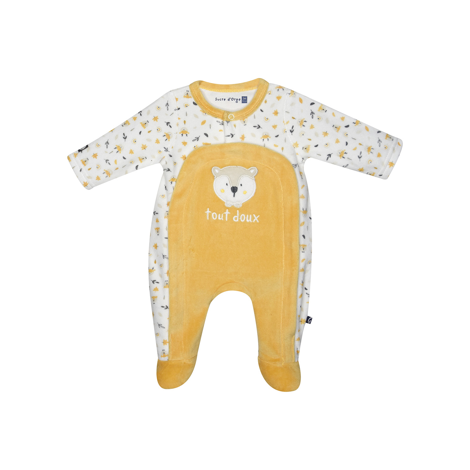 Dors bien idrisse velours rase ouverture devant naissance, SUCRE D'ORGE