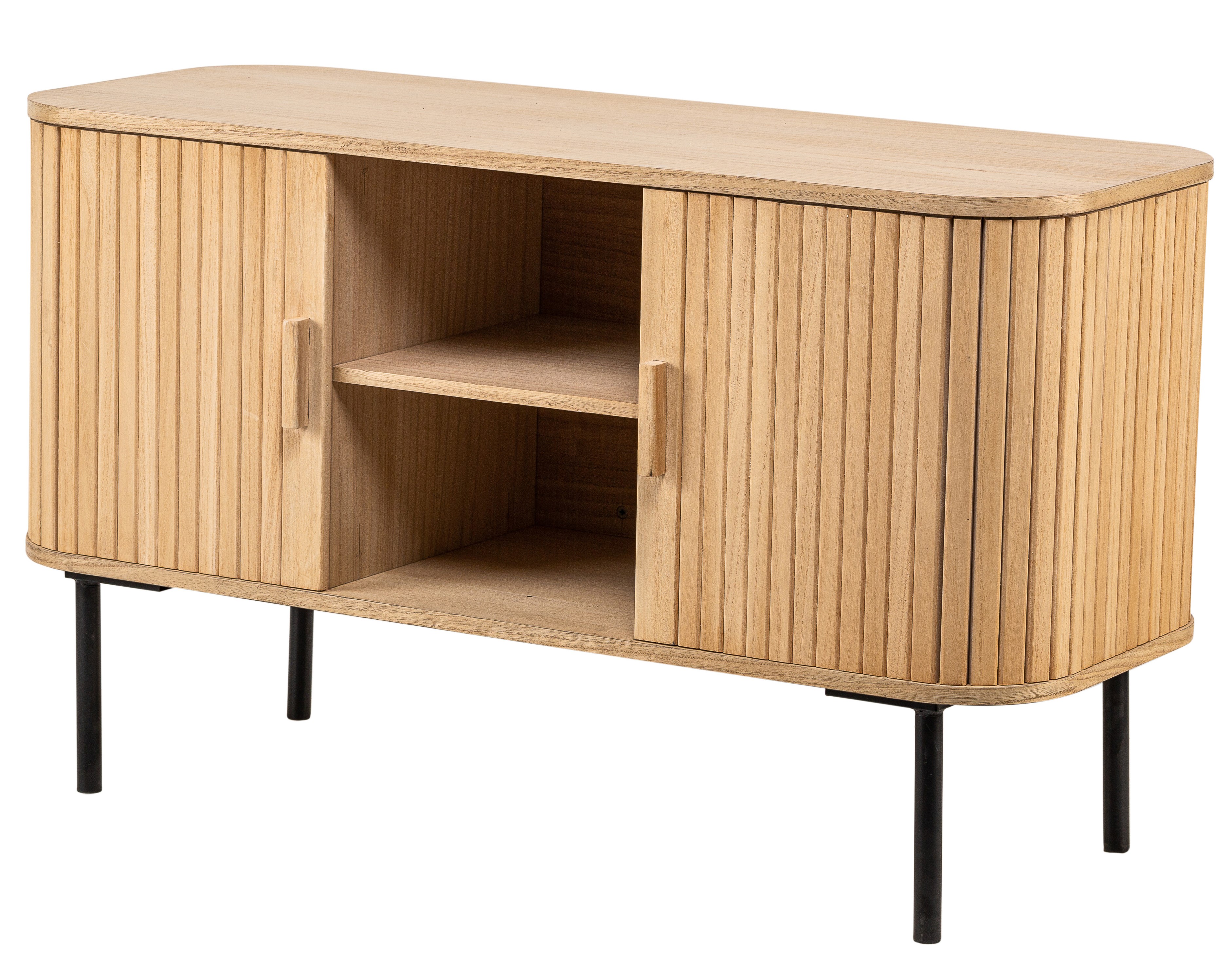 Meuble TV 2 portes, bois et métal, TAITO, NORDLYS