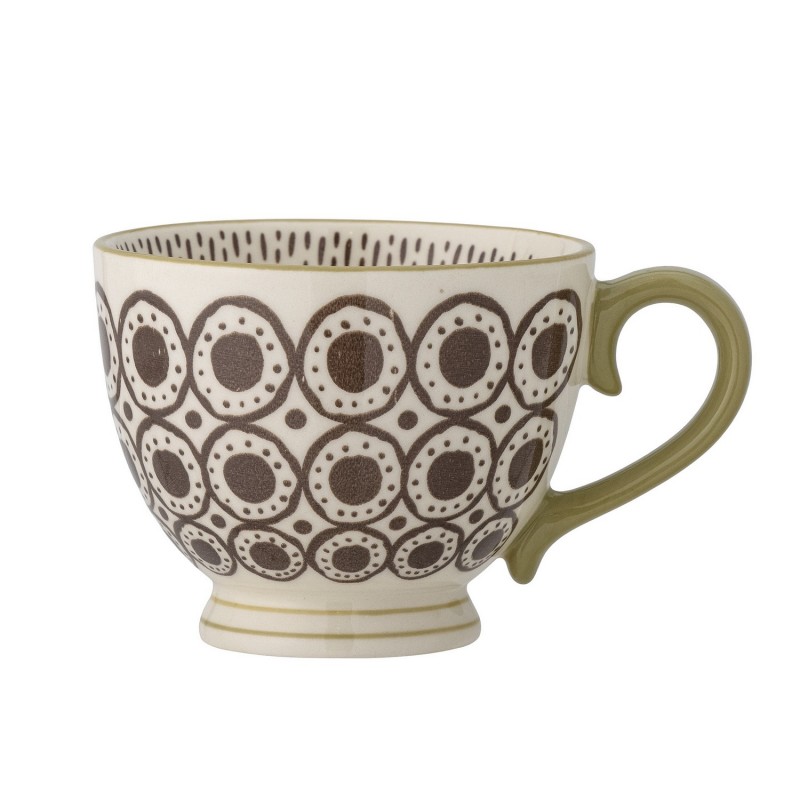Tasse XL En Grès SERINA De Bloomingville - Couleur Beige Et Bleu, Grande Tasse à Thé, Fabriquée En Chine