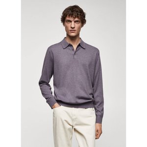 Polo maille coton manches longues