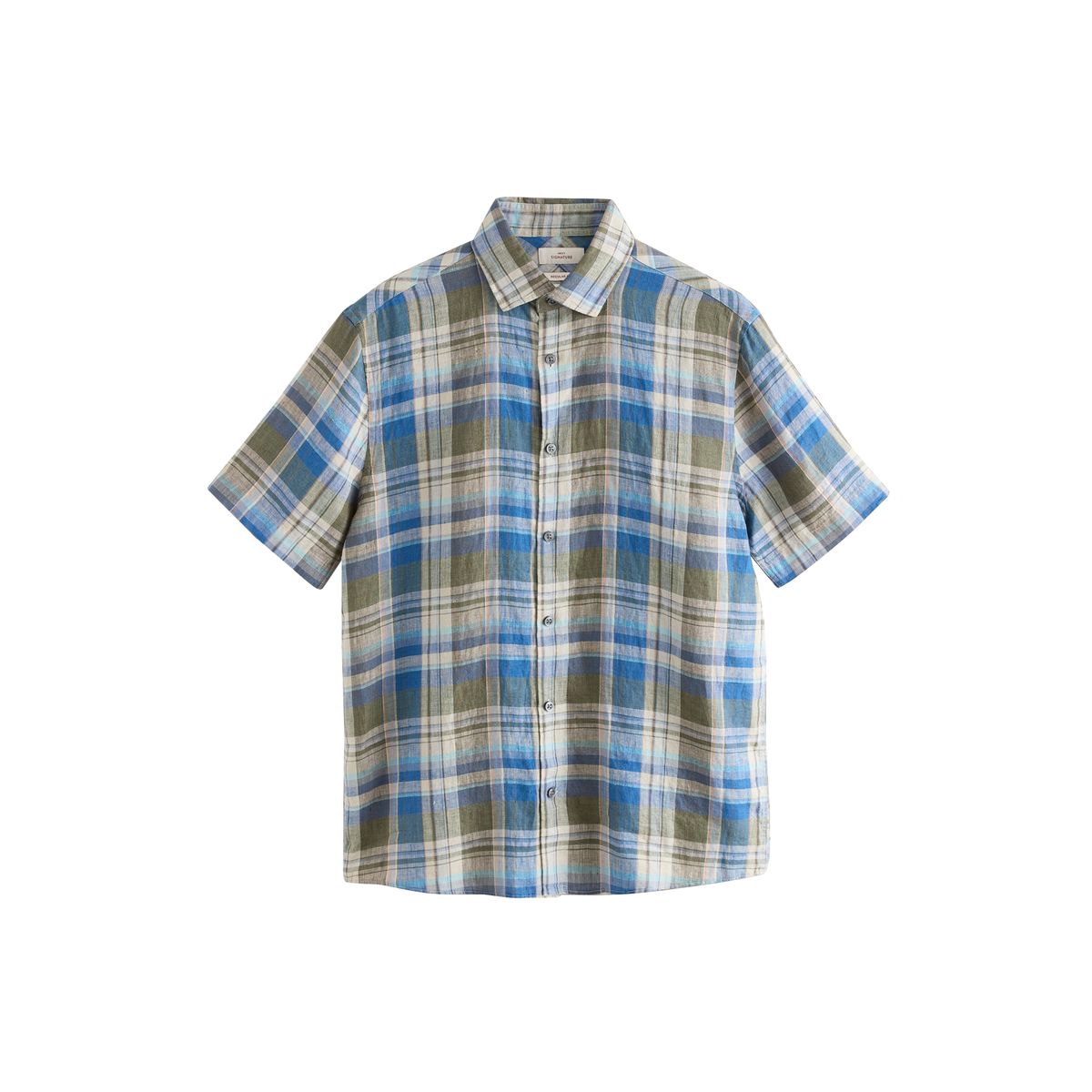 Chemise habillée en lin à carreaux signature, NEXT