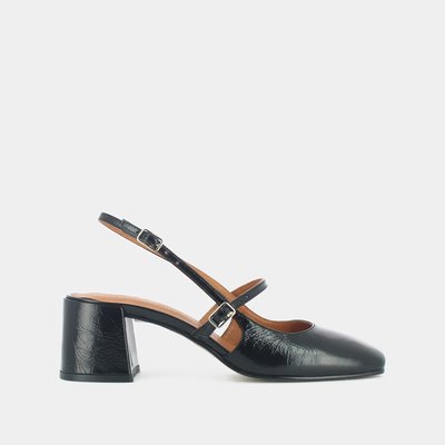 Ada Leather Heels with Open Heel JONAK